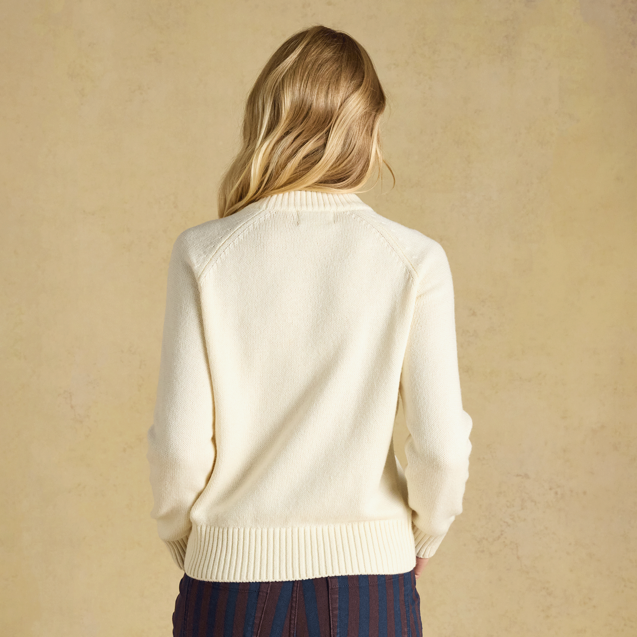 Joules Jonty Fox Ski Intarsia Knitted Crew Neck Jumper Cream