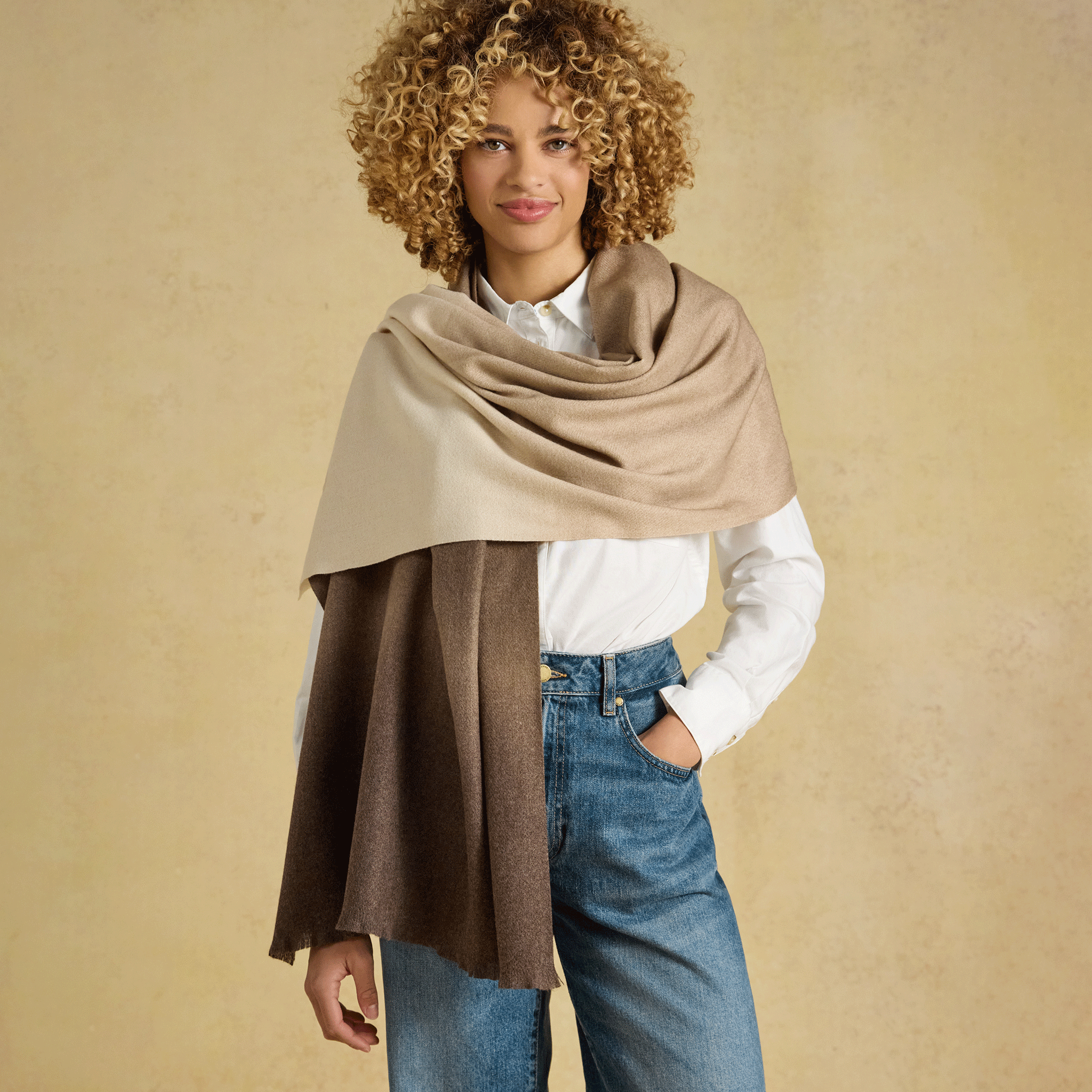 Joules Karina Ombre Scarf Brown