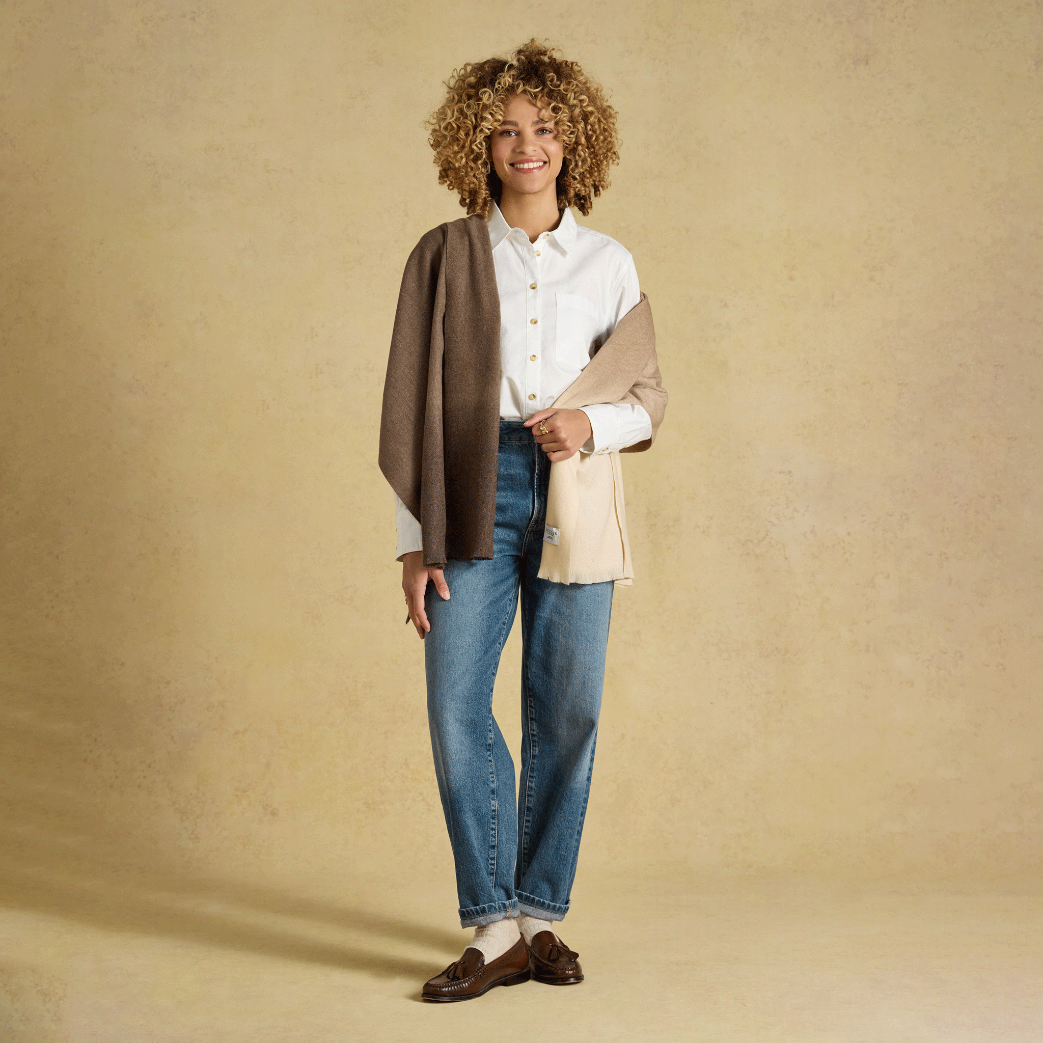 Joules Karina Ombre Scarf Brown