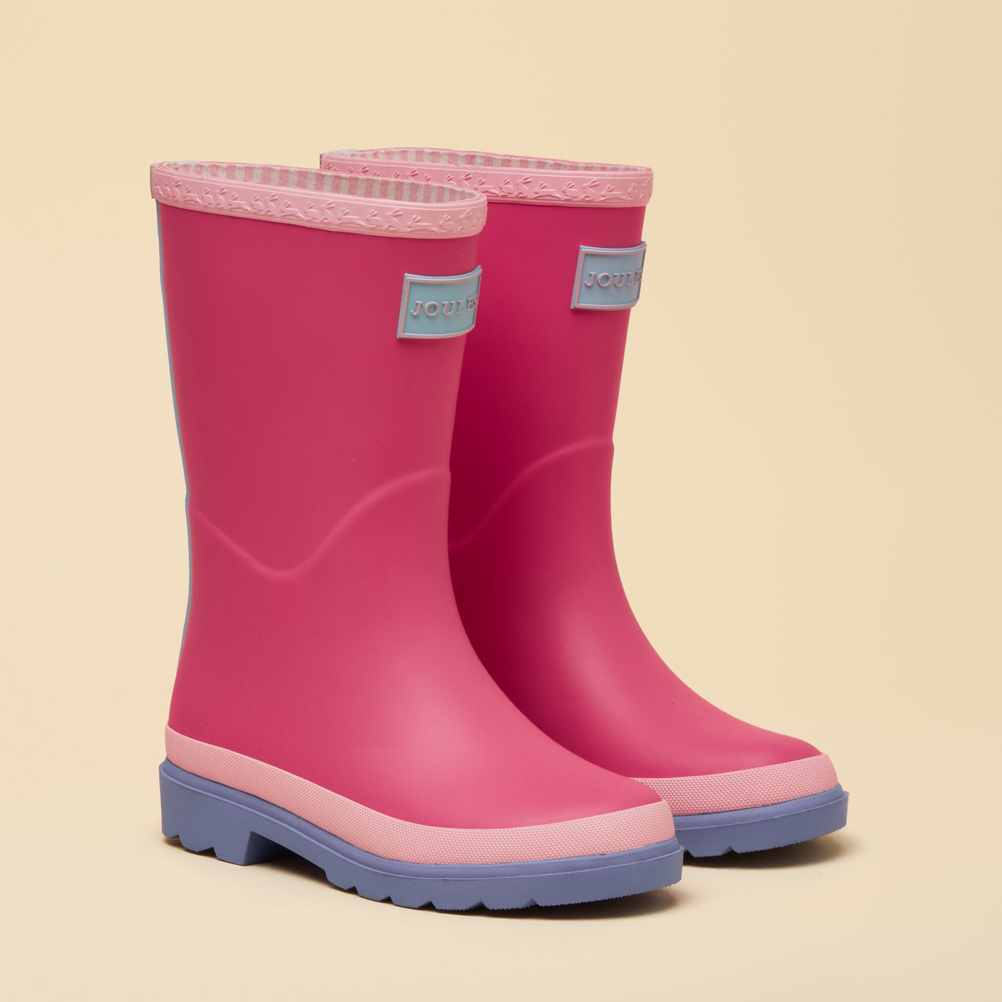 Joules Kids' Colourblock Wellies Pink-Blue