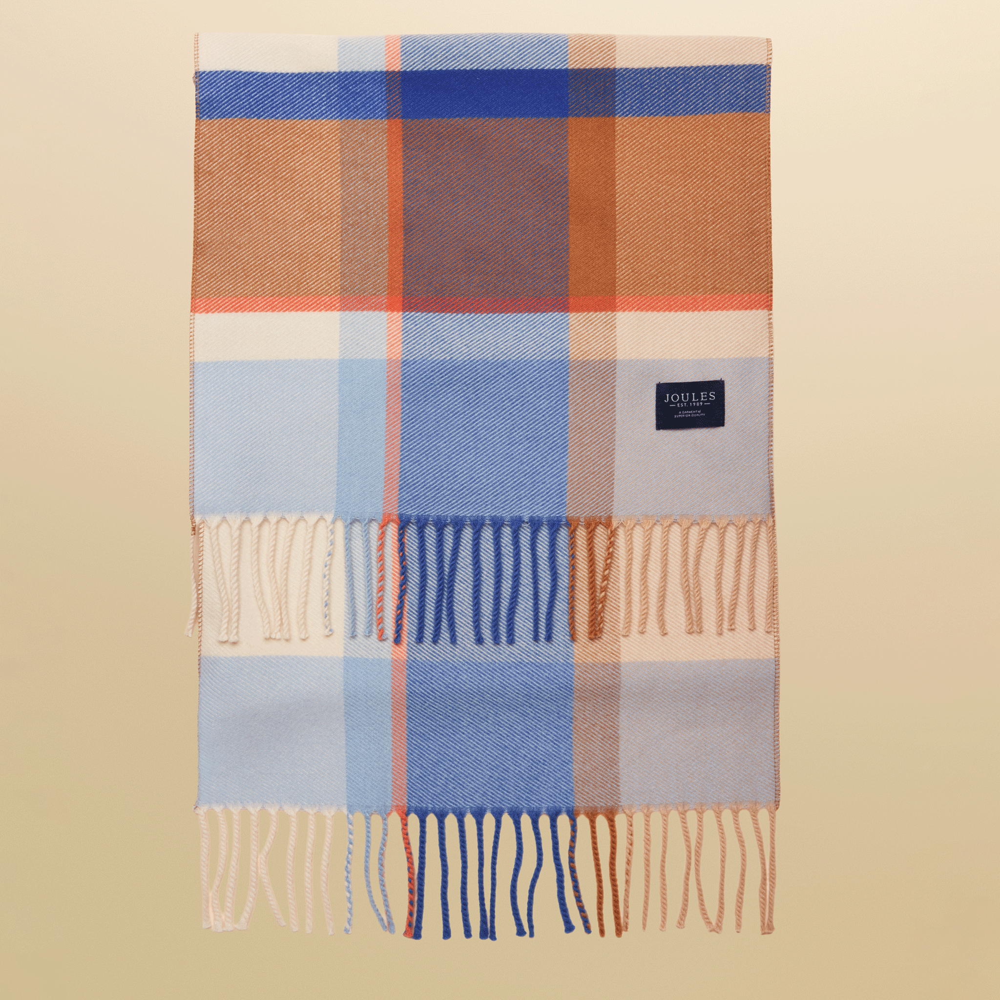 Joules Langtree Scarf Blue-Cream Check