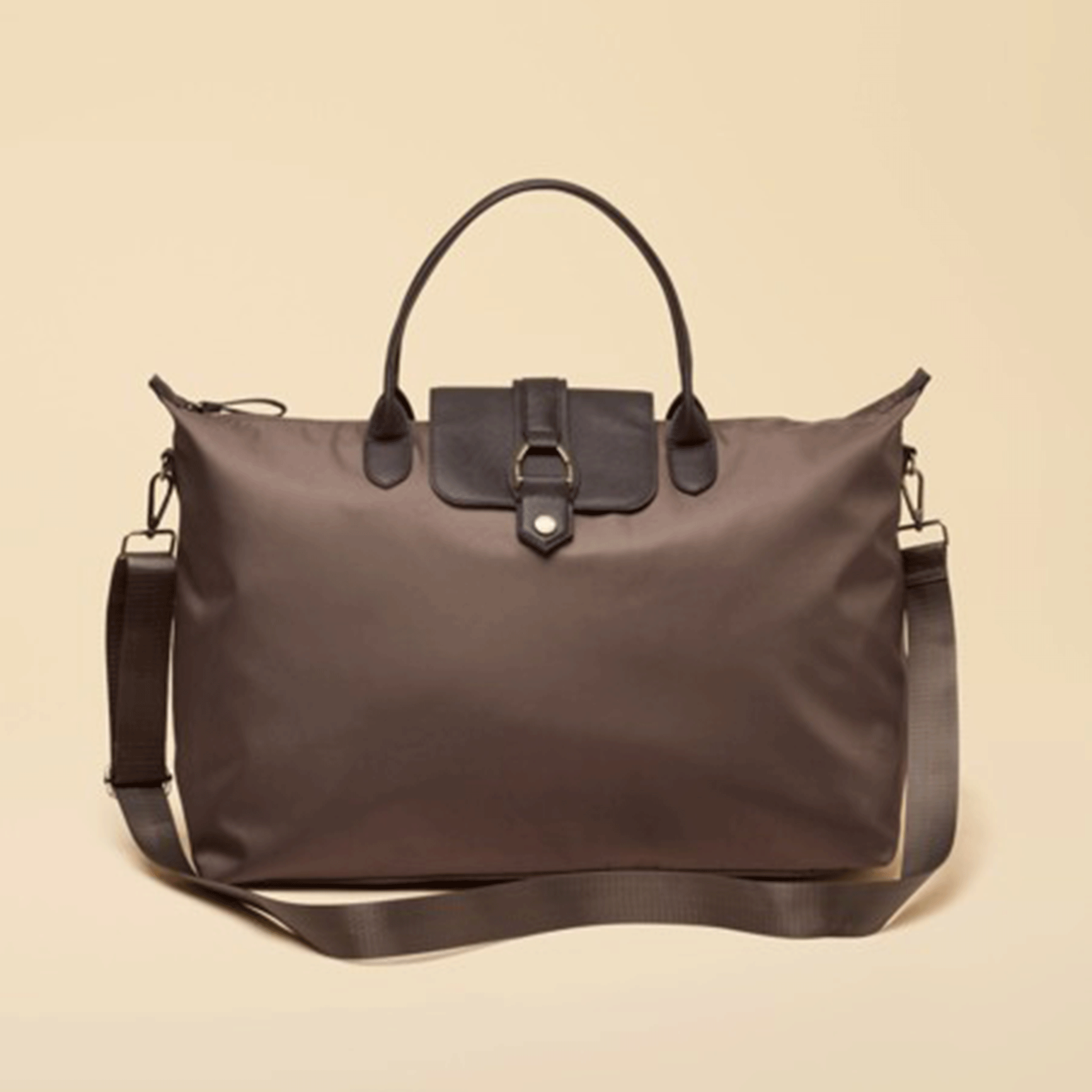 Joules Large Zip Top Weekend Bag Mocha Brown