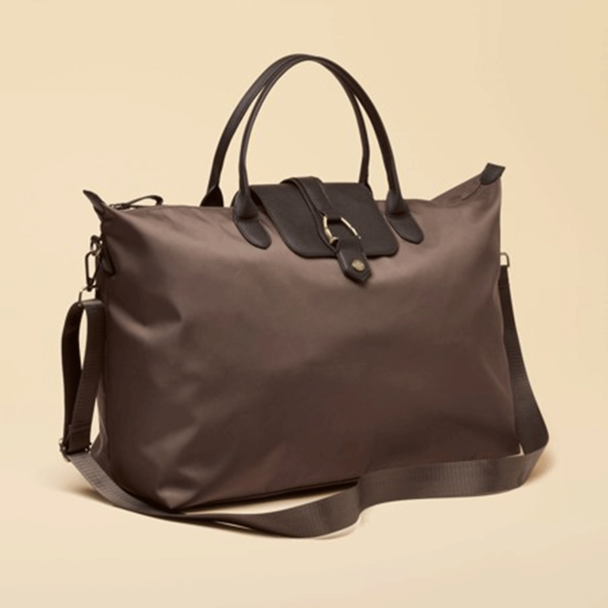 Joules Large Zip Top Weekend Bag Mocha Brown