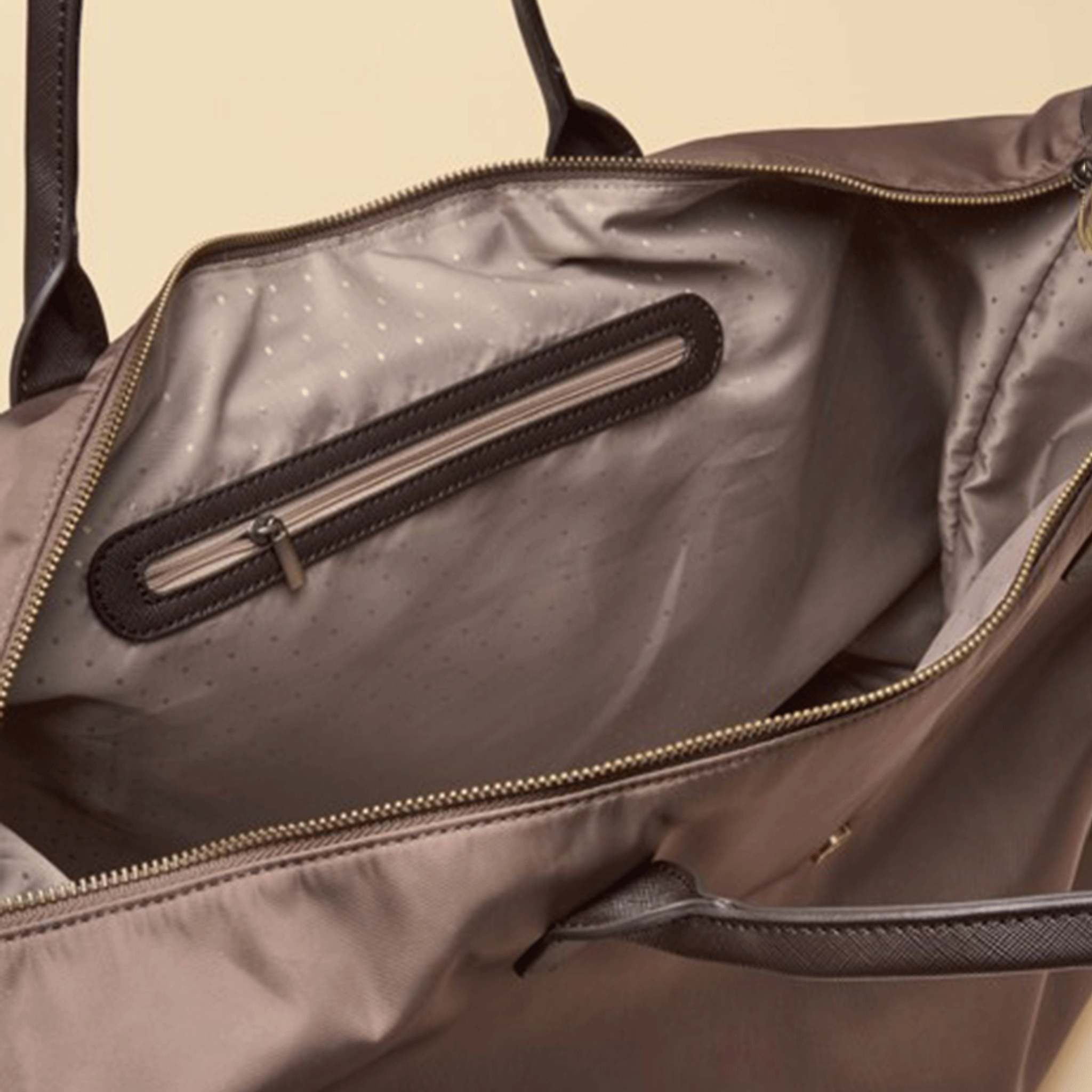 Joules Large Zip Top Weekend Bag Mocha Brown