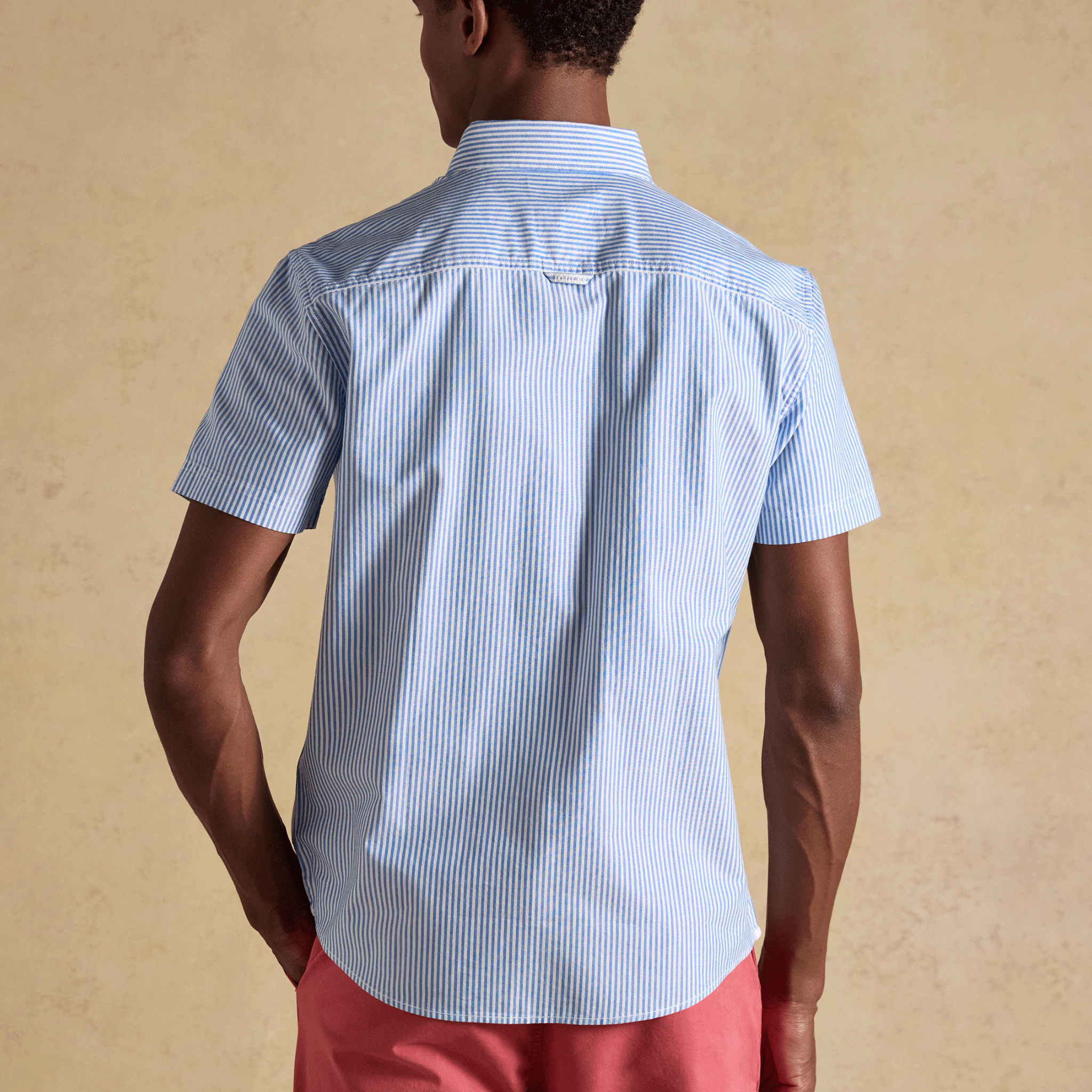 Joules Light Weight Oxford Short Sleeve Shirt Blue Stripe