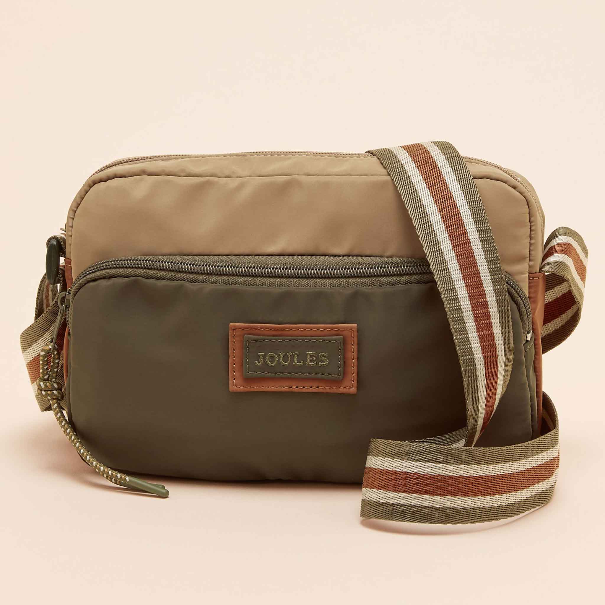 Joules-Marlow-Nylon-Cross-Body-Bag-Brown-Green-1