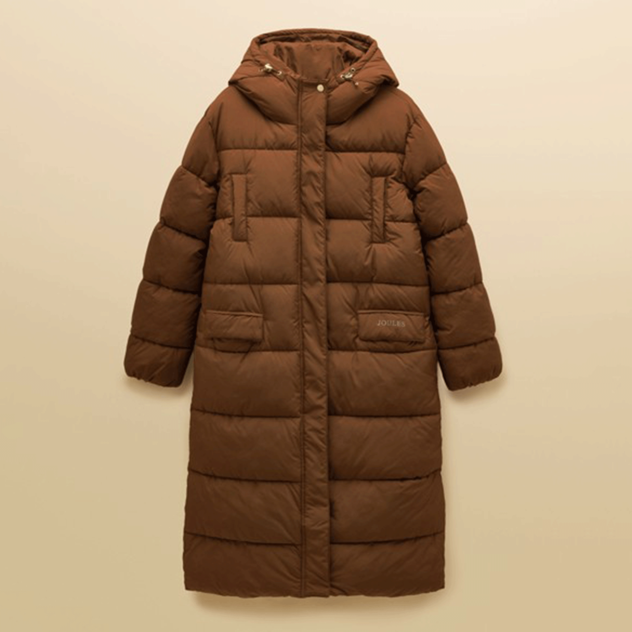 Joules Matchday Longline Oversized Showerproof Coat Toffee Brown