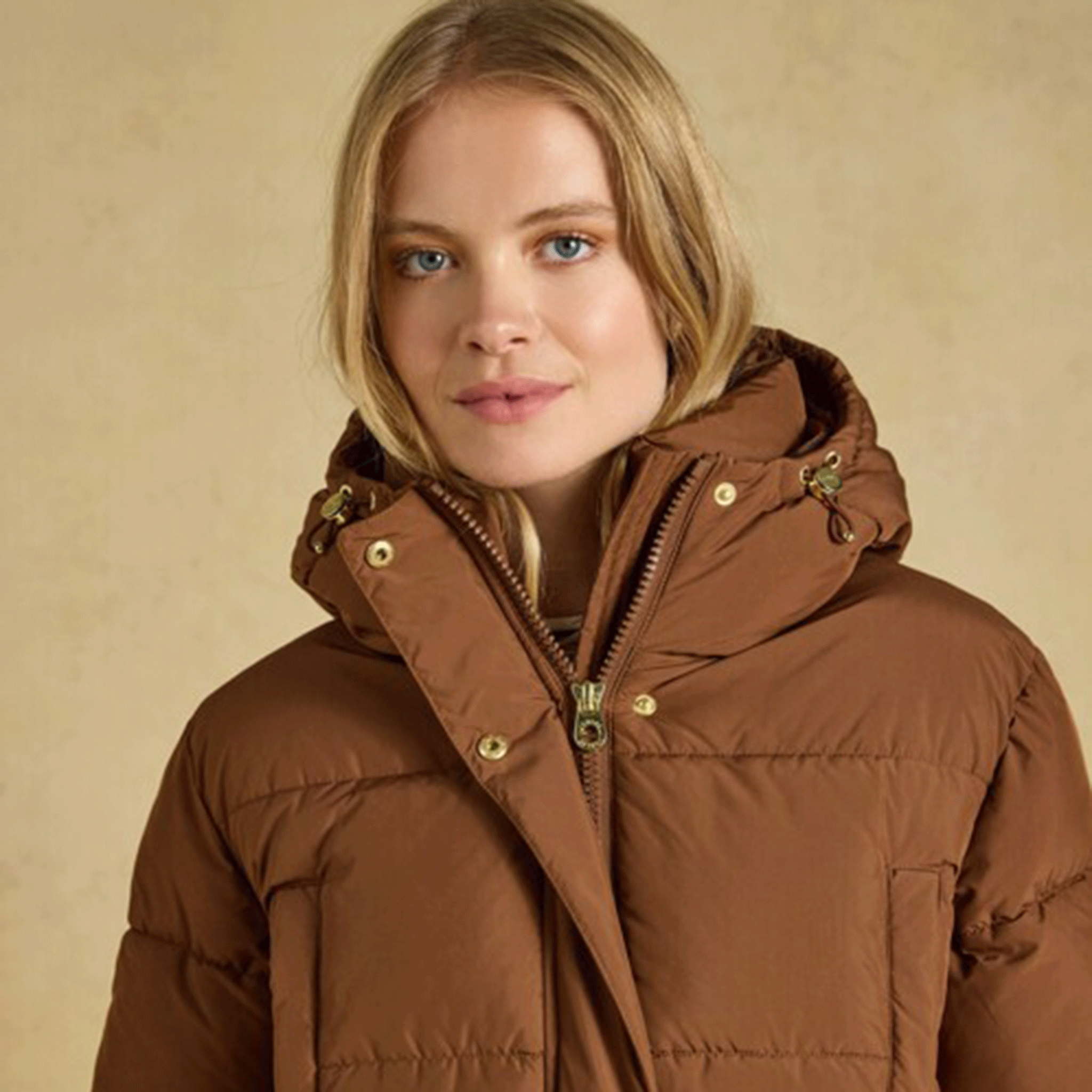 Joules Matchday Longline Oversized Showerproof Coat Toffee Brown
