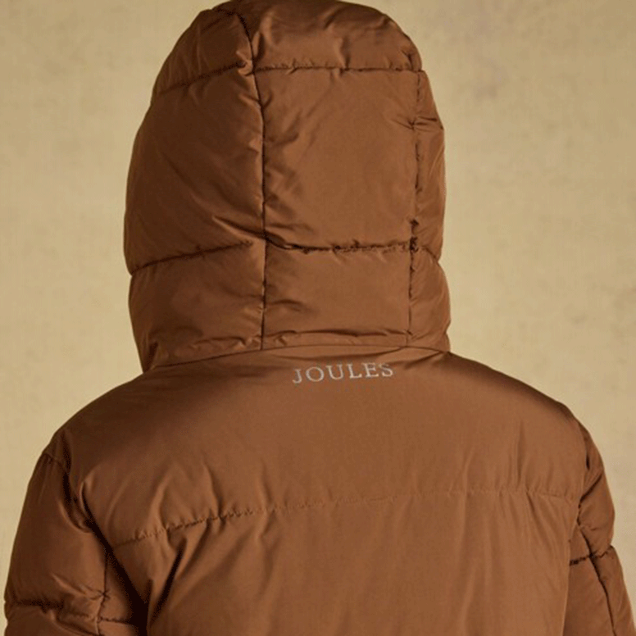 Joules Matchday Longline Oversized Showerproof Coat Toffee Brown