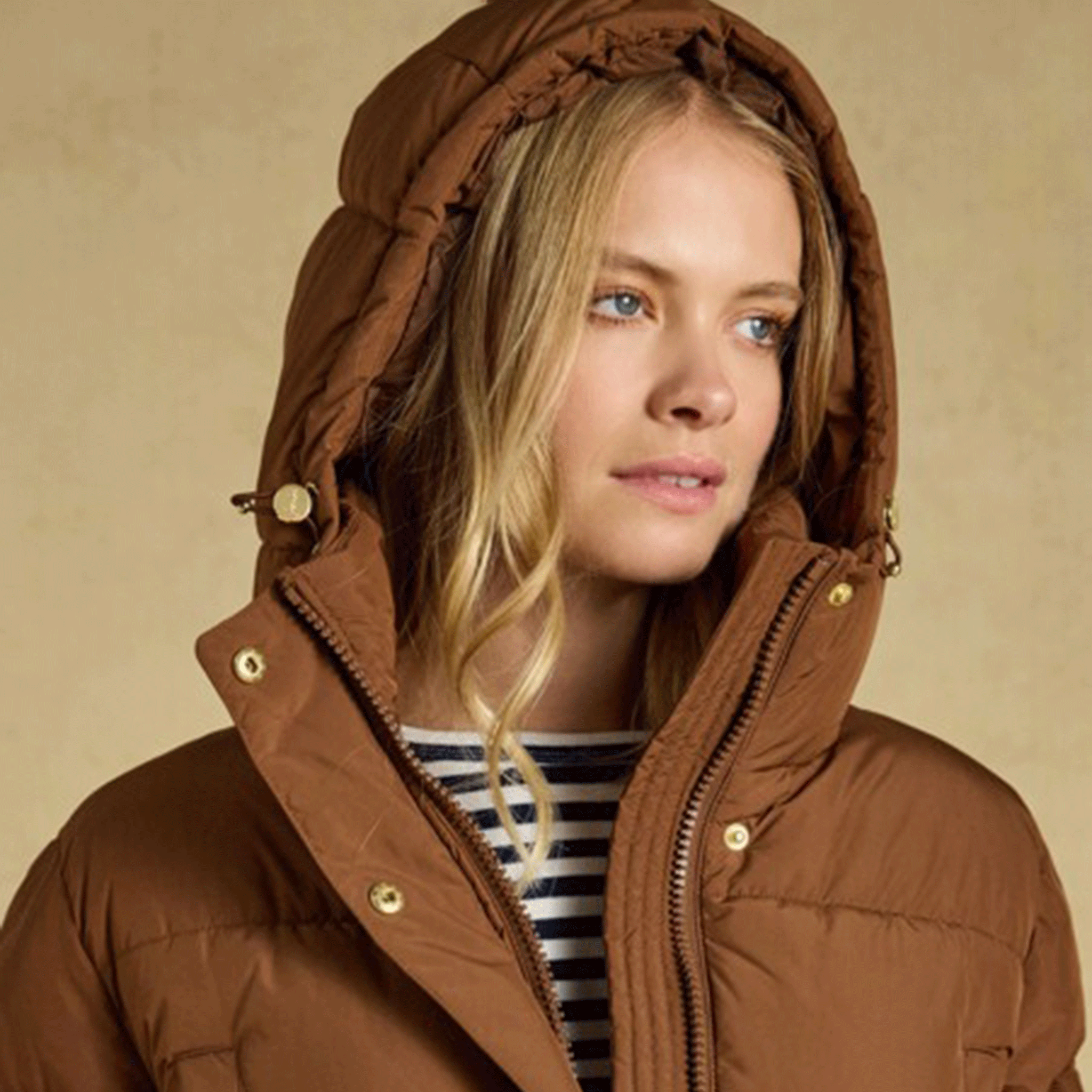 Joules Matchday Longline Oversized Showerproof Coat Toffee Brown
