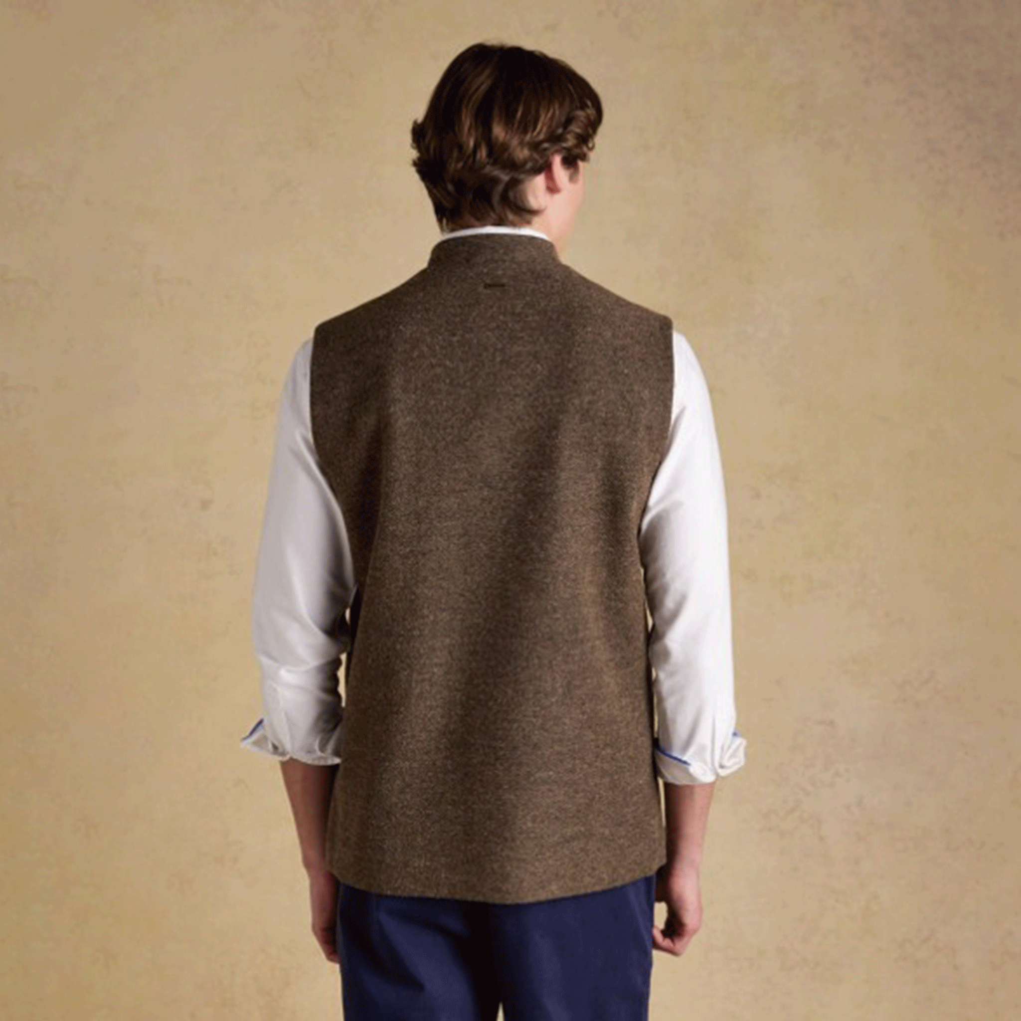 Joules Men's Tweed Gilet Brown