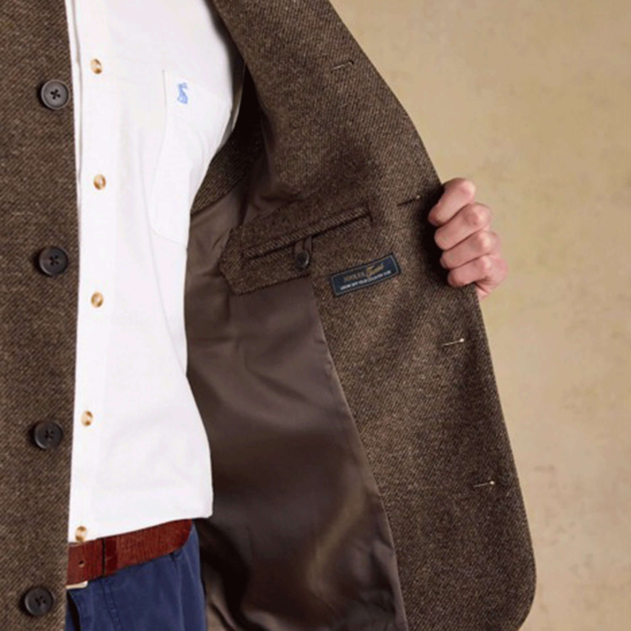 Joules Men's Tweed Gilet Brown