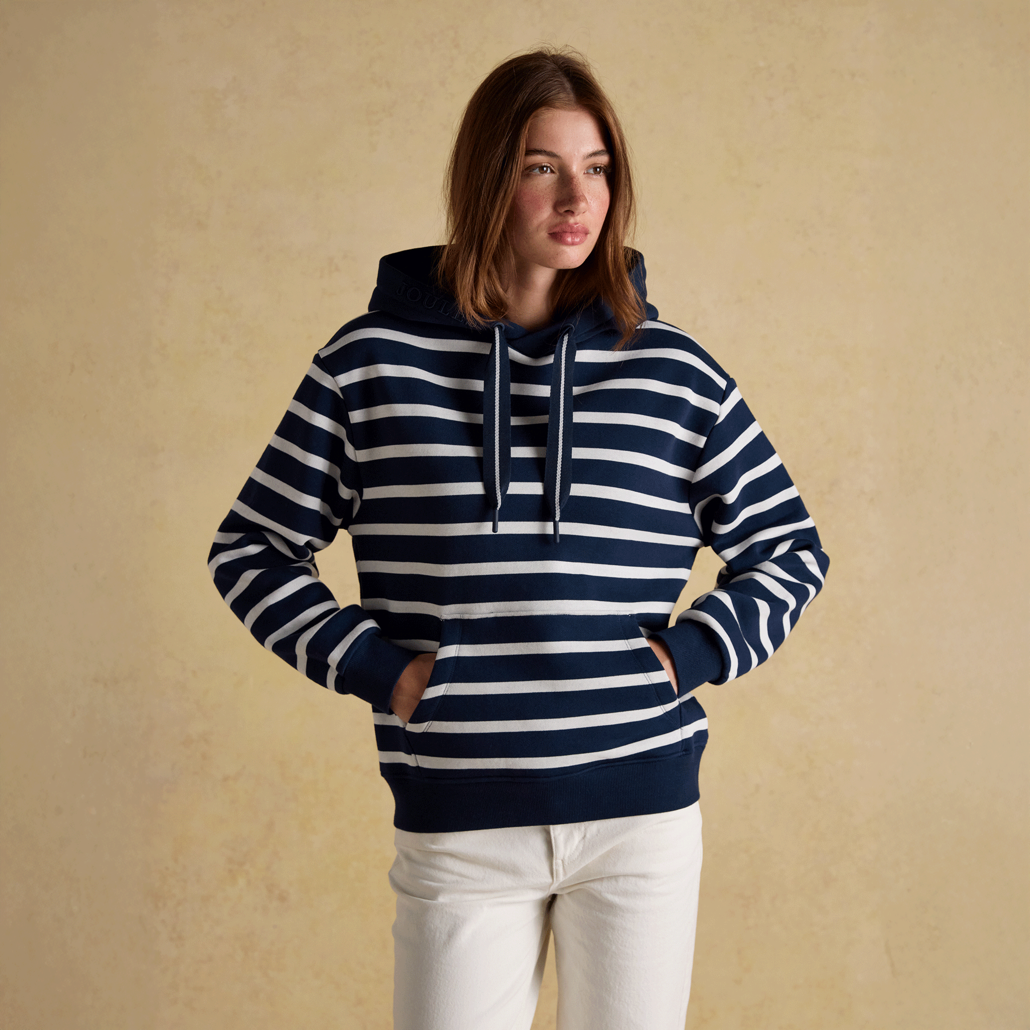 Joules Milbourne Cotton Blend Sweatshirt Navy-Cream Stripe