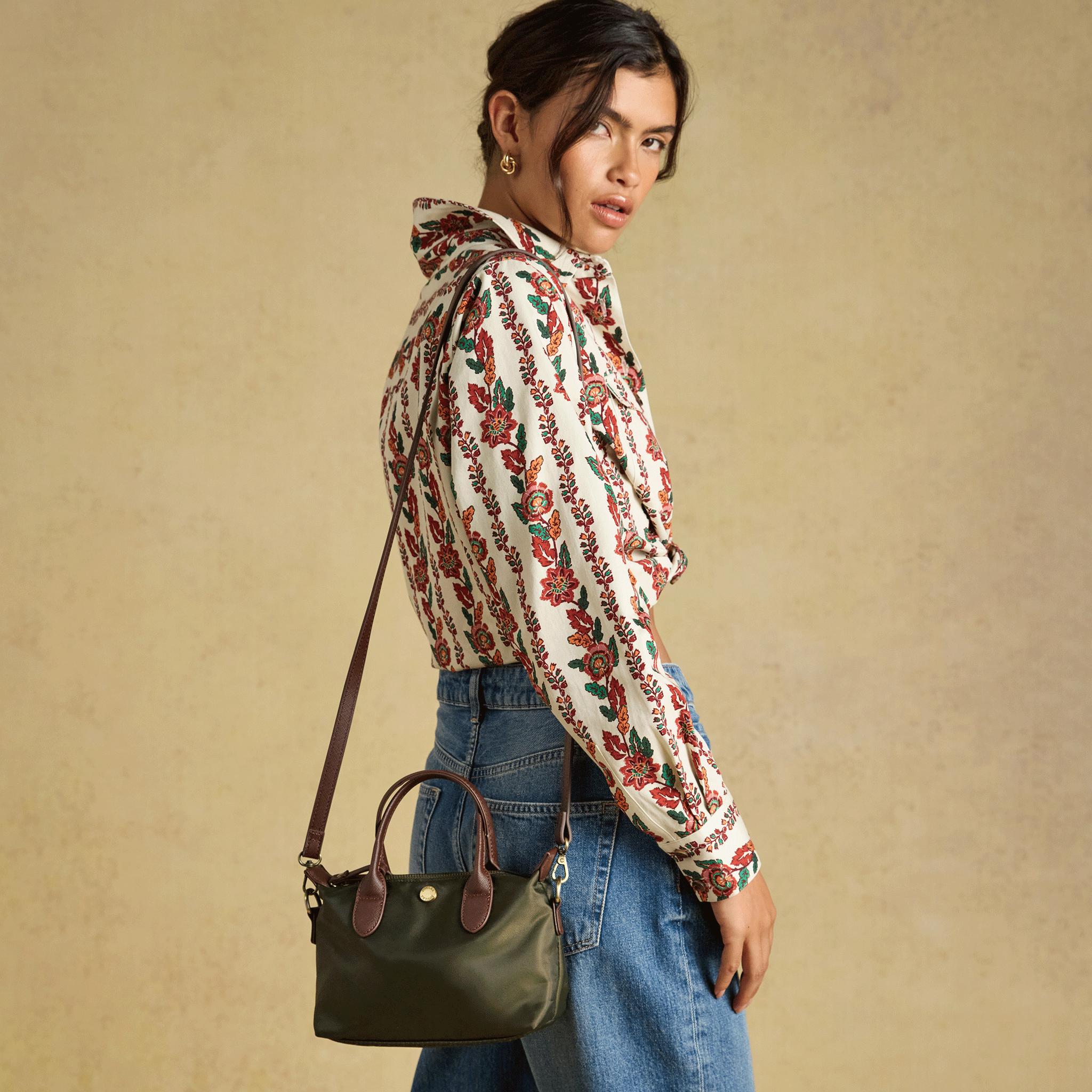 Joules Mini X Cross Body Bag Khaki Green