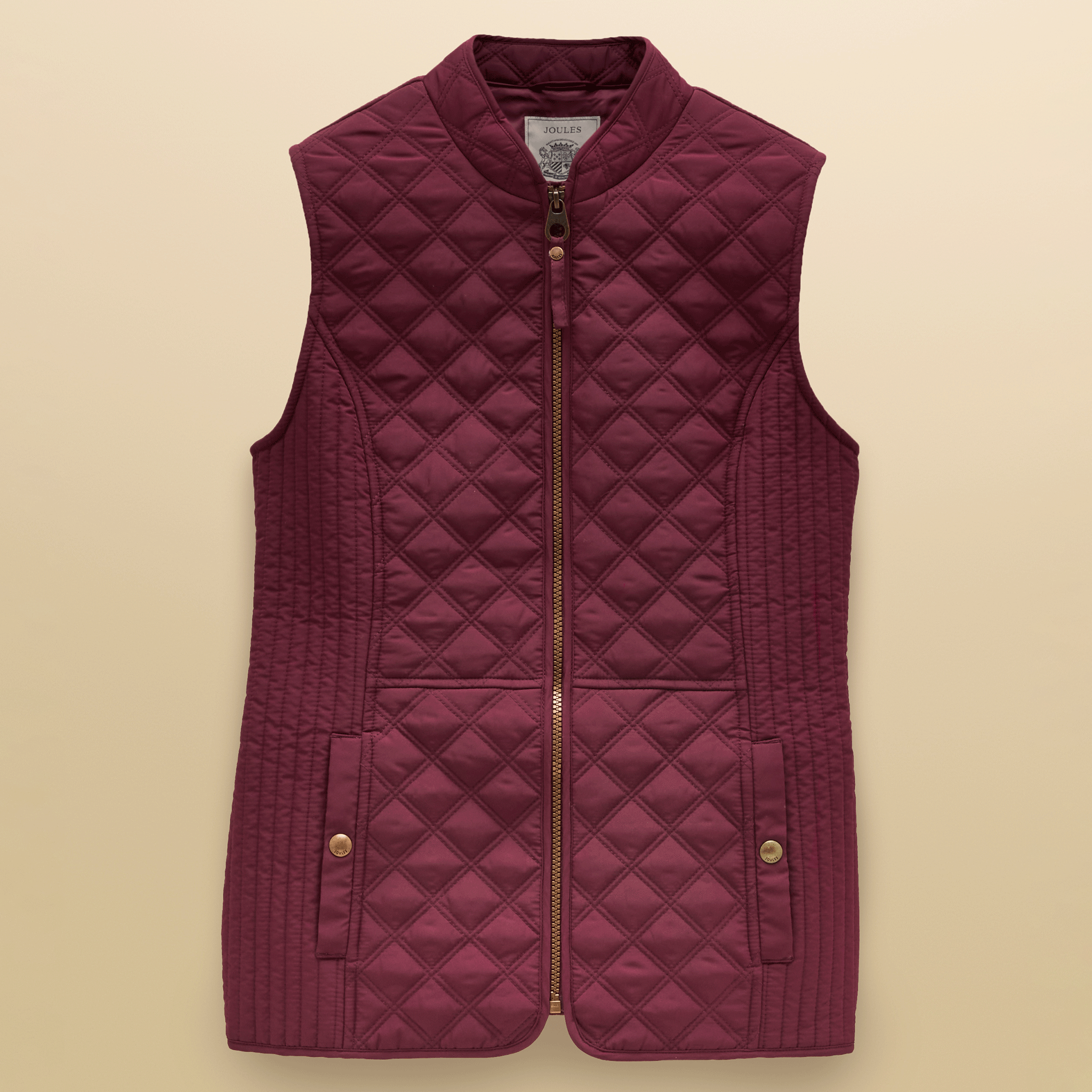 Joules Minx Showerproof Diamond Quilted Gilet Port