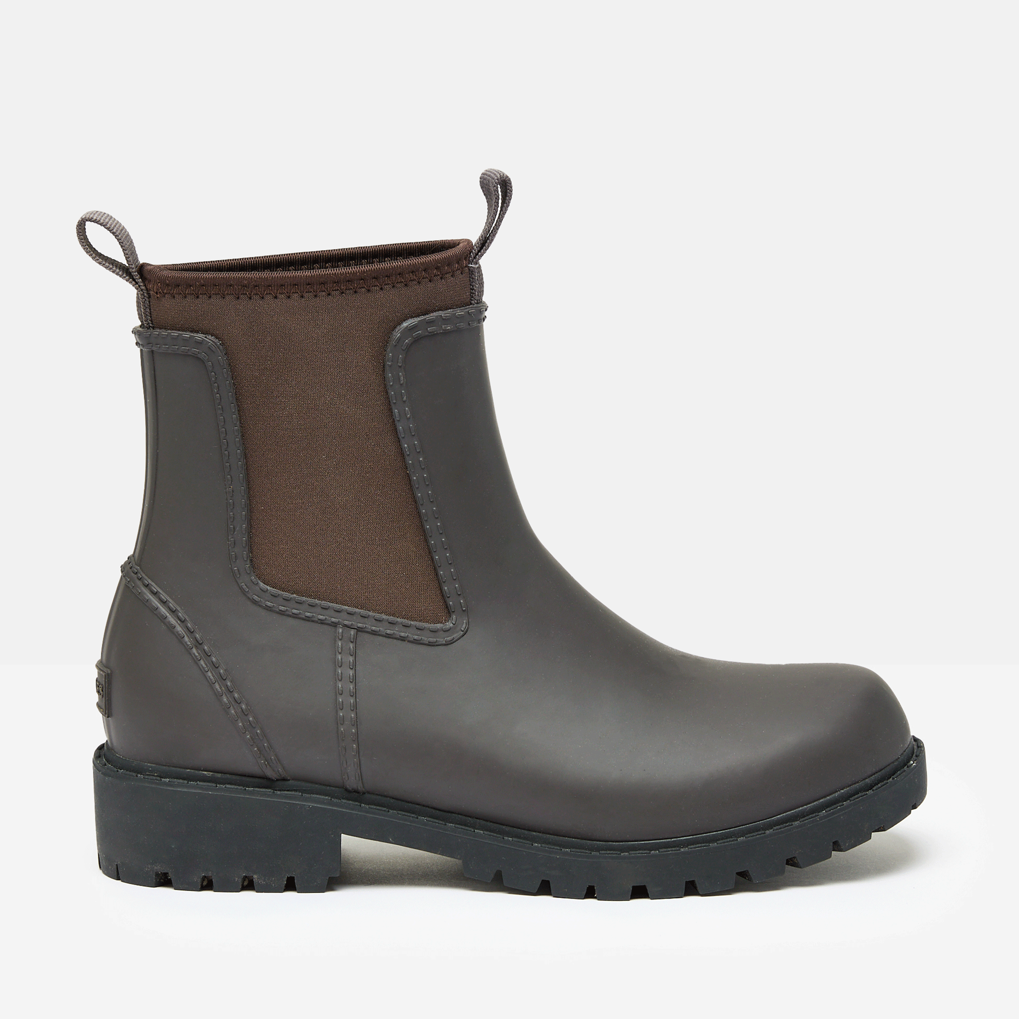Joules Oakfield Short Neoprene Lined Ankle Wellies Chocolate Brown