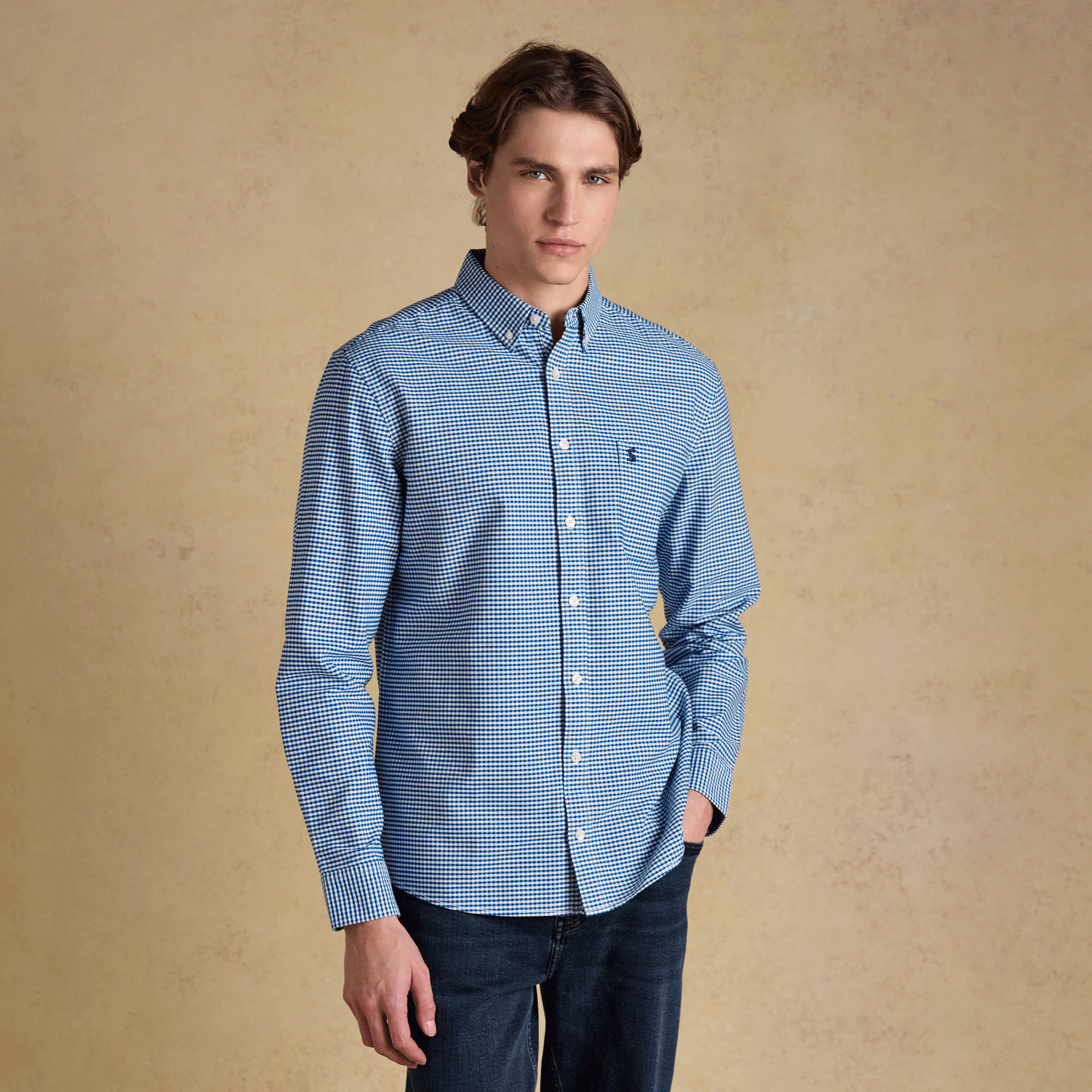 Joules Oxford Men's Classic Fit Checked Shirt Blue
