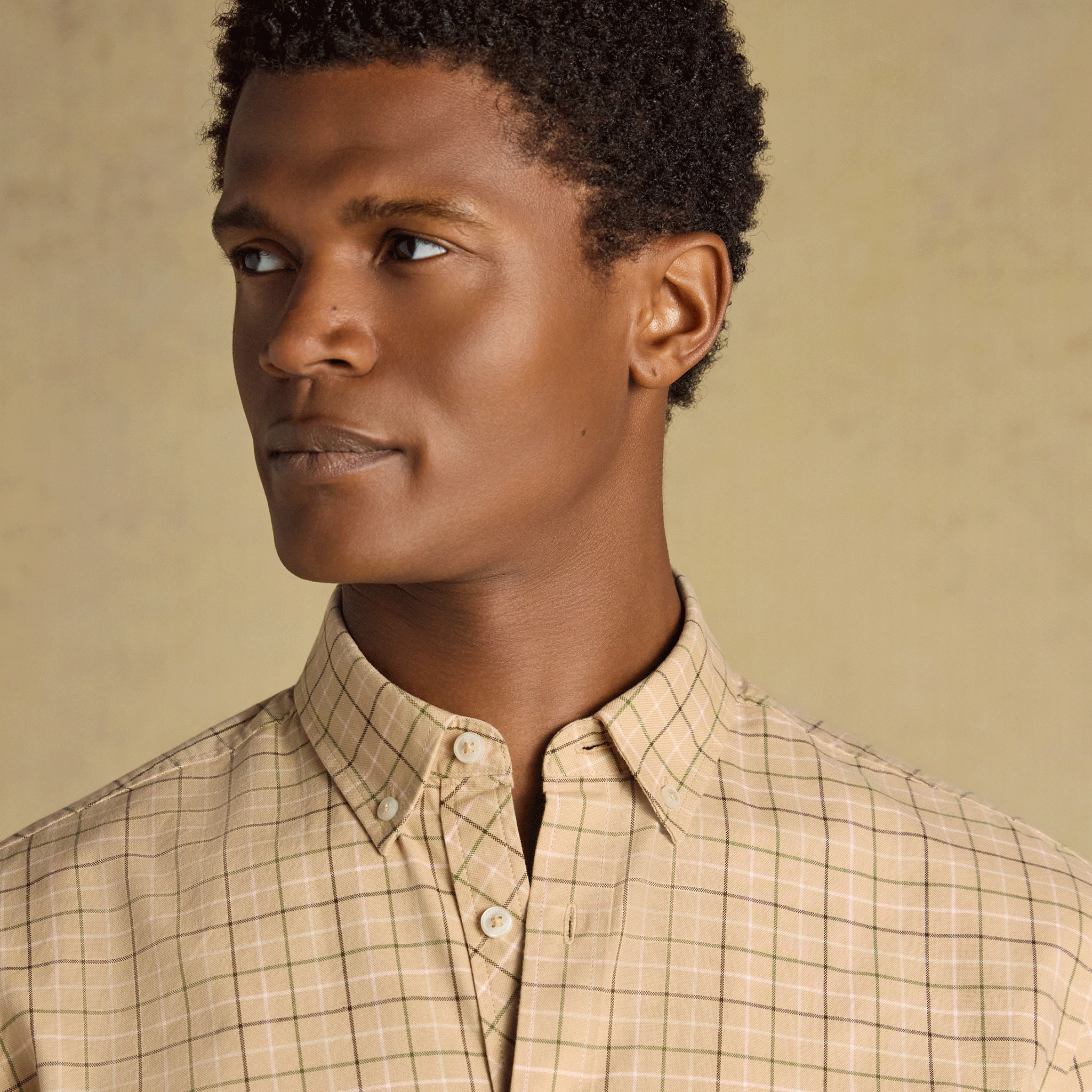 Joules Oxford Men's Classic Fit Checked Shirt Oatmeal