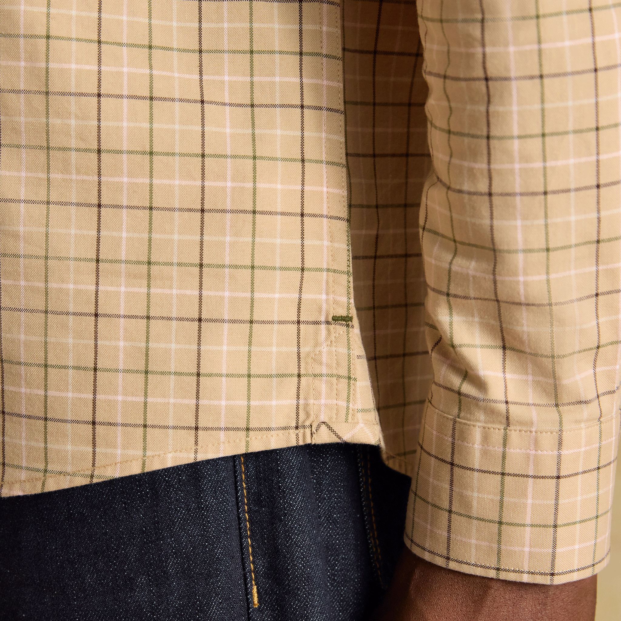 Joules Oxford Men's Classic Fit Checked Shirt Oatmeal