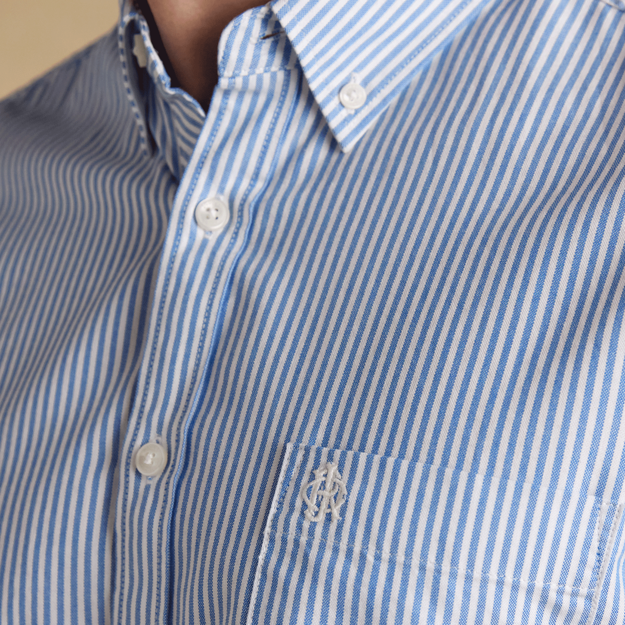 Joules Oxford Men's Classic Fit Striped Shirt Blue-White