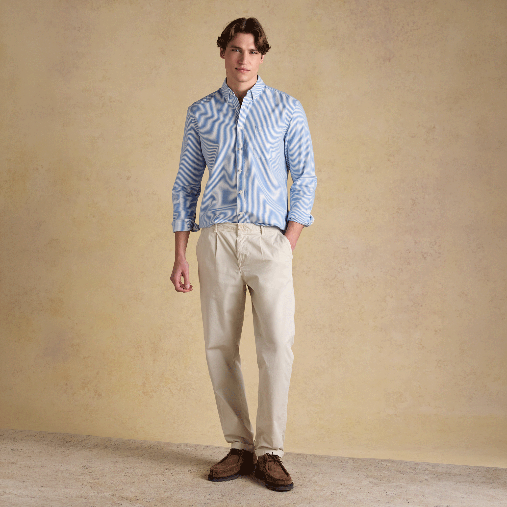 Joules Oxford Men's Classic Fit Striped Shirt Blue-White