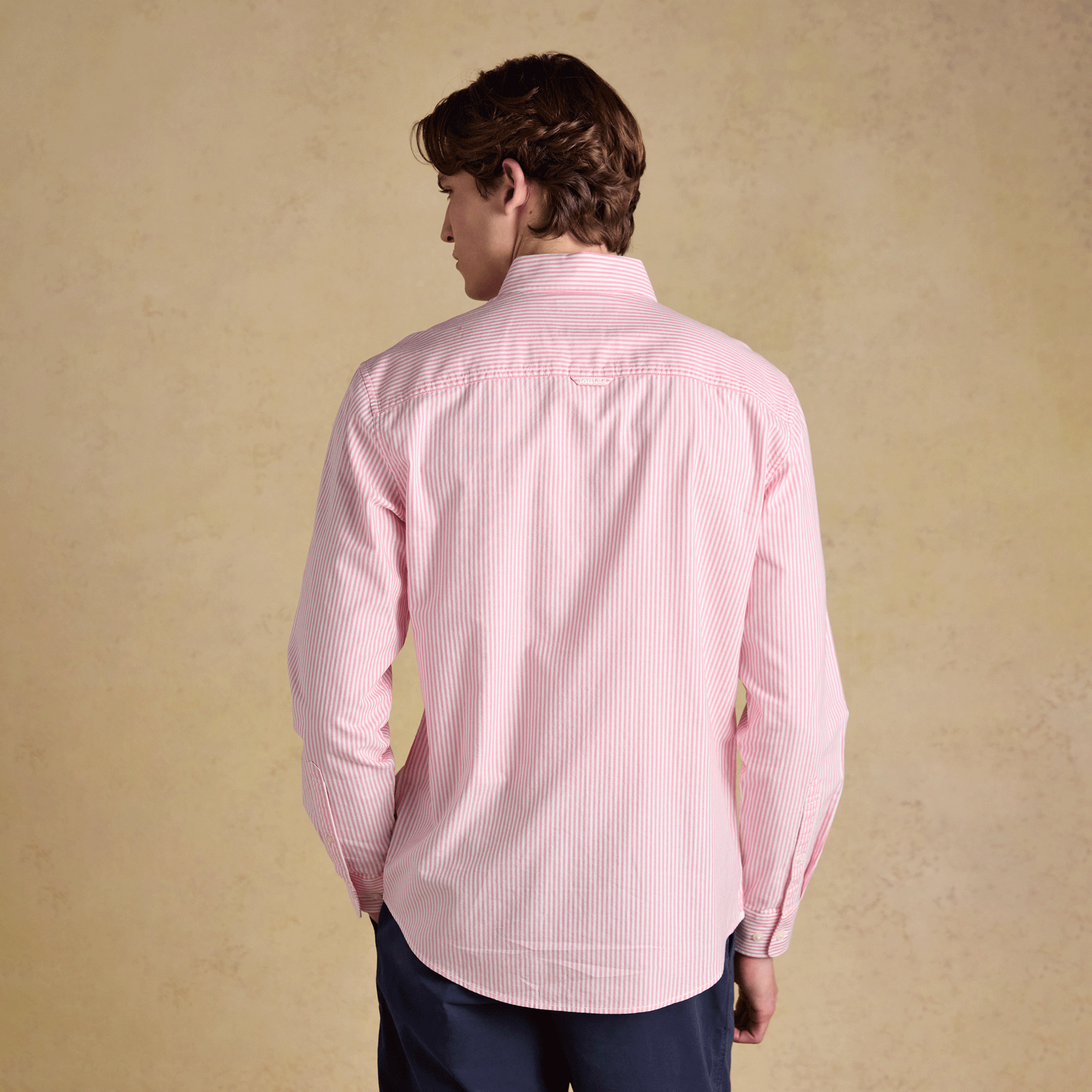 Joules Oxford Men's Classic Fit Striped Shirt Pink-White