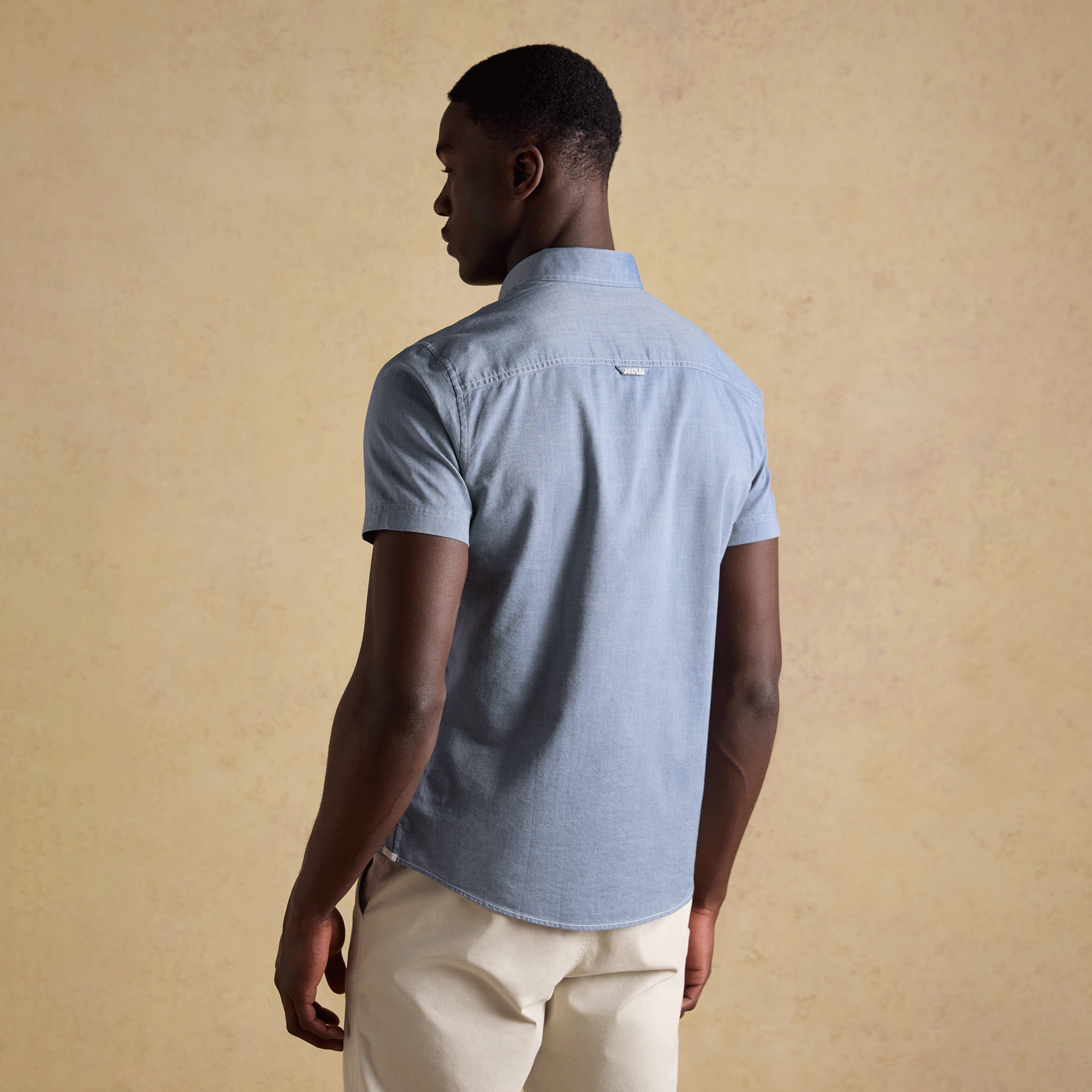 Joules Oxford Short Sleeve Shirt Chambray Blue