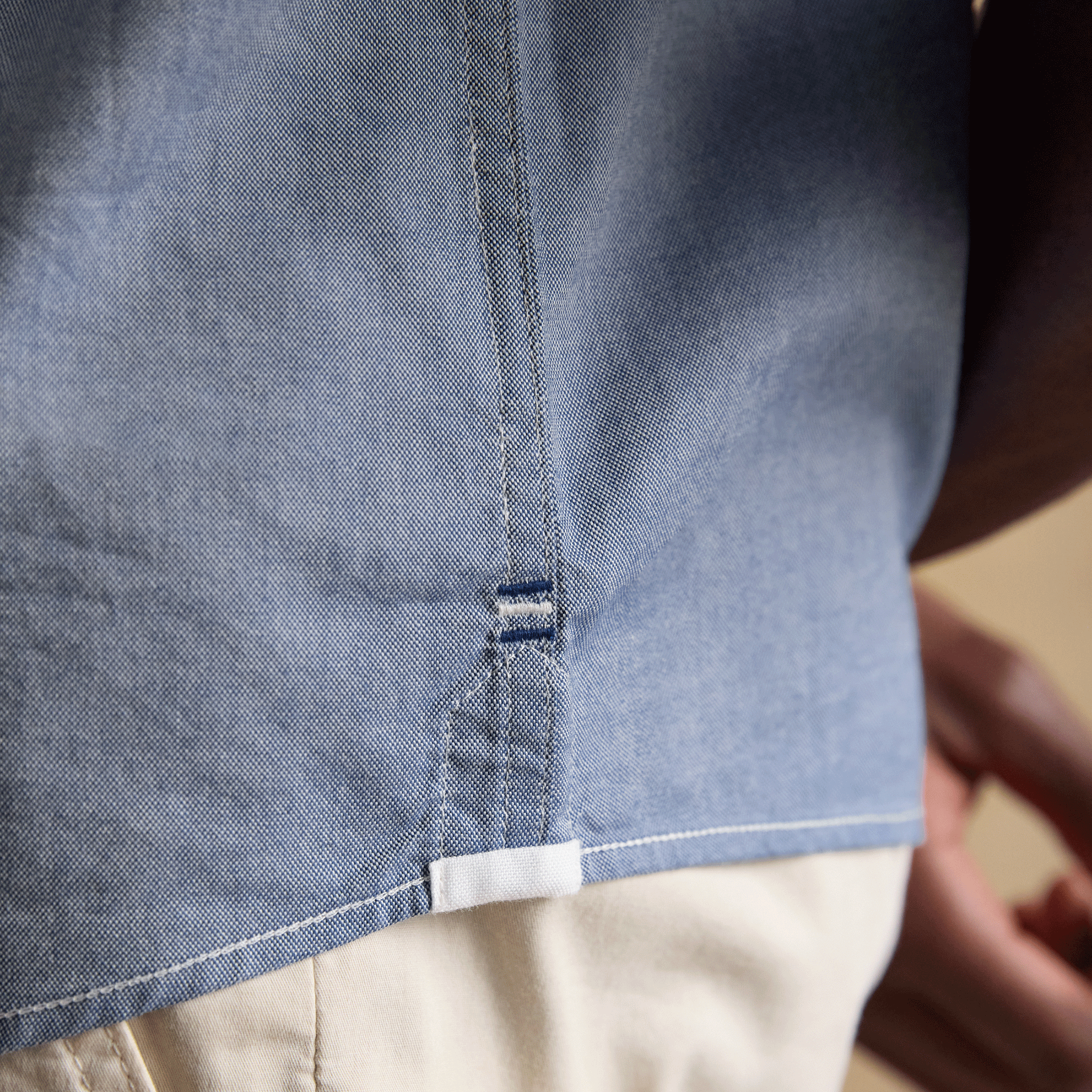 Joules Oxford Short Sleeve Shirt Chambray Blue
