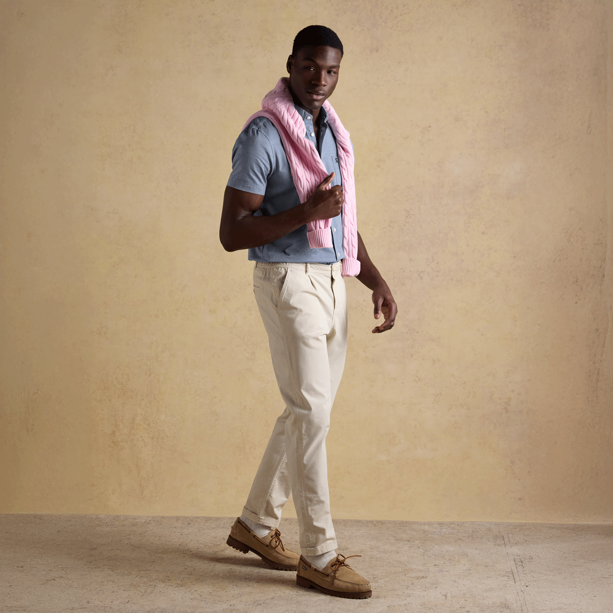 Joules Oxford Short Sleeve Shirt Chambray Blue