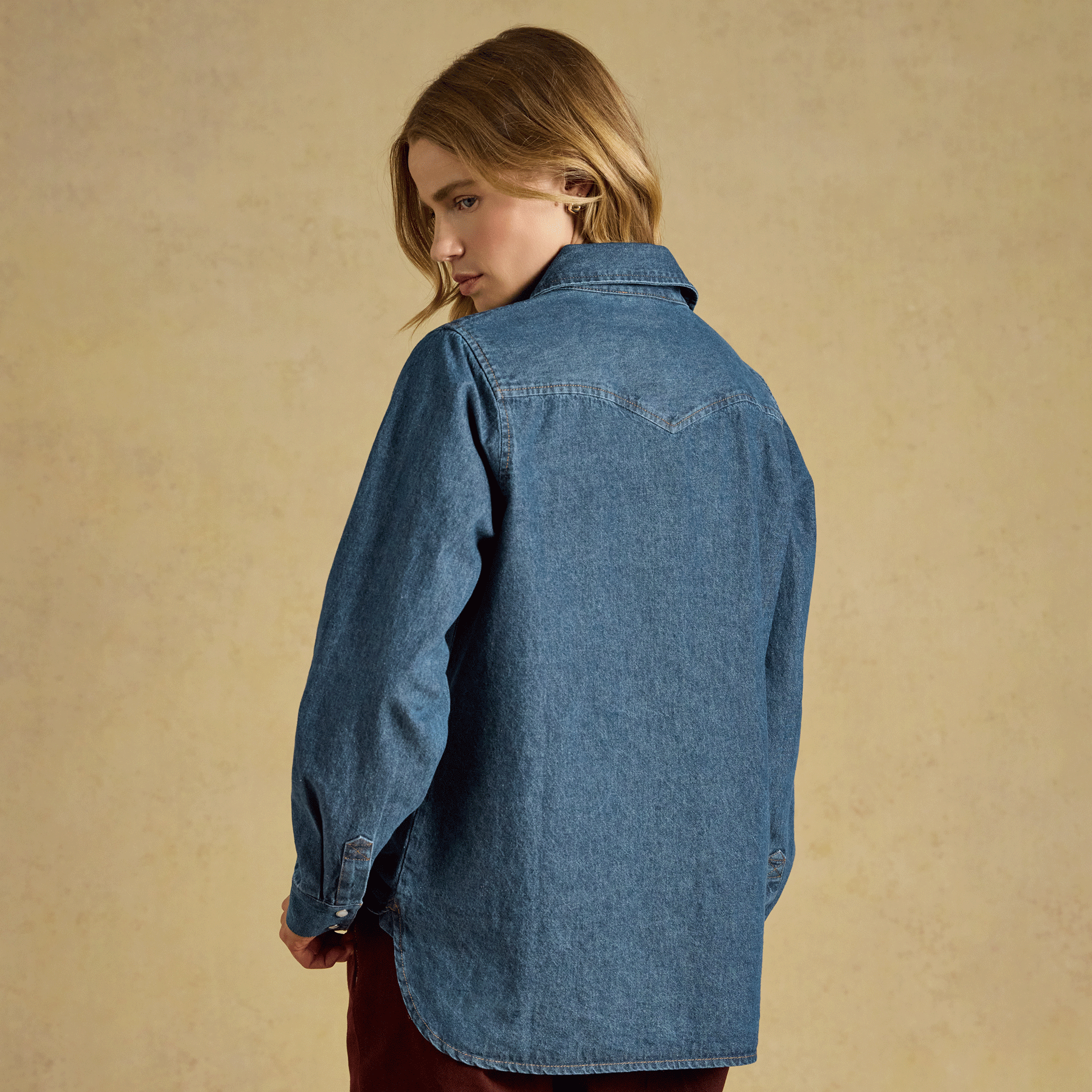 Joules Relaxed Fit Western Shirt Denim Blue