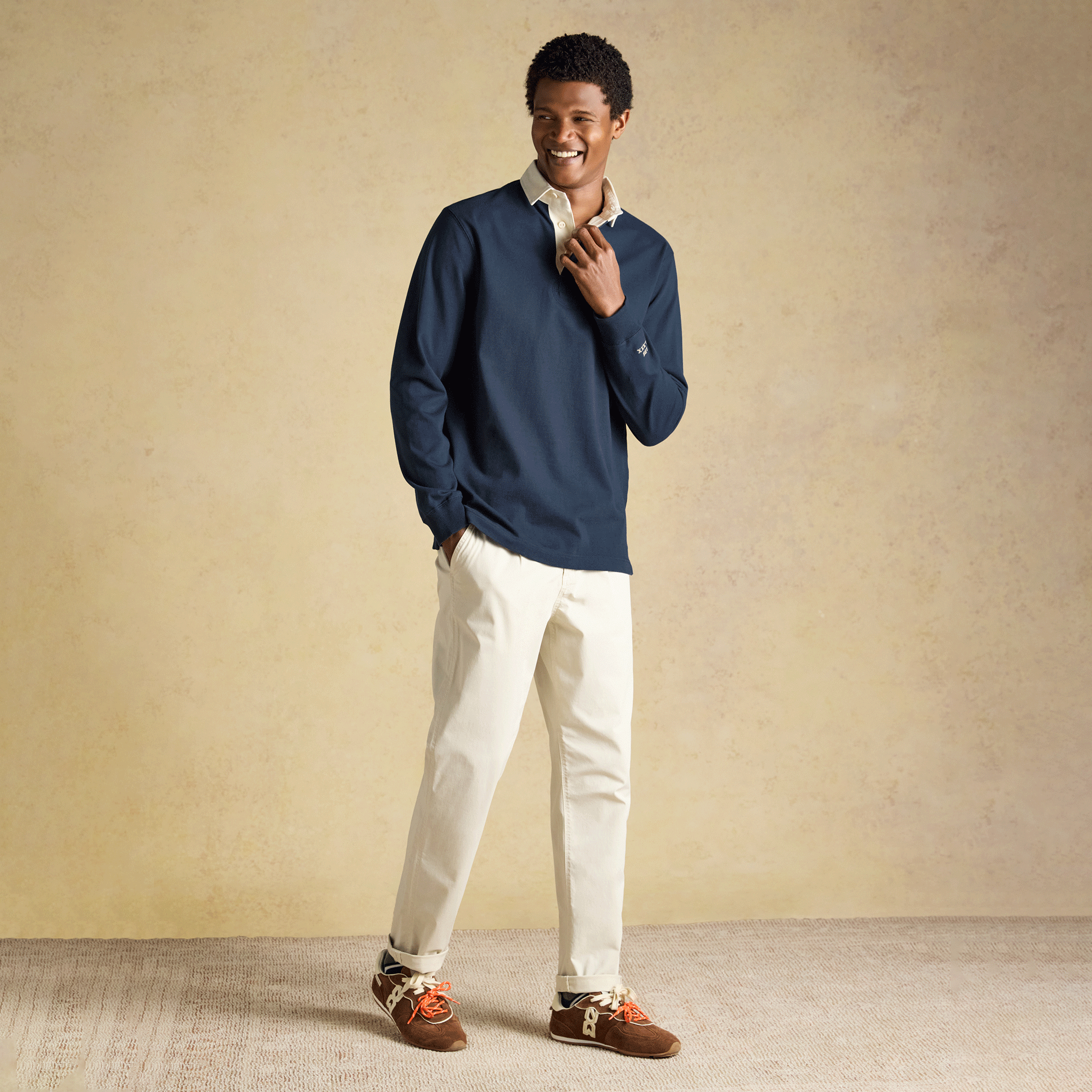 Joules Rugby Club Men's Long Sleeve Plain Shirt Navy