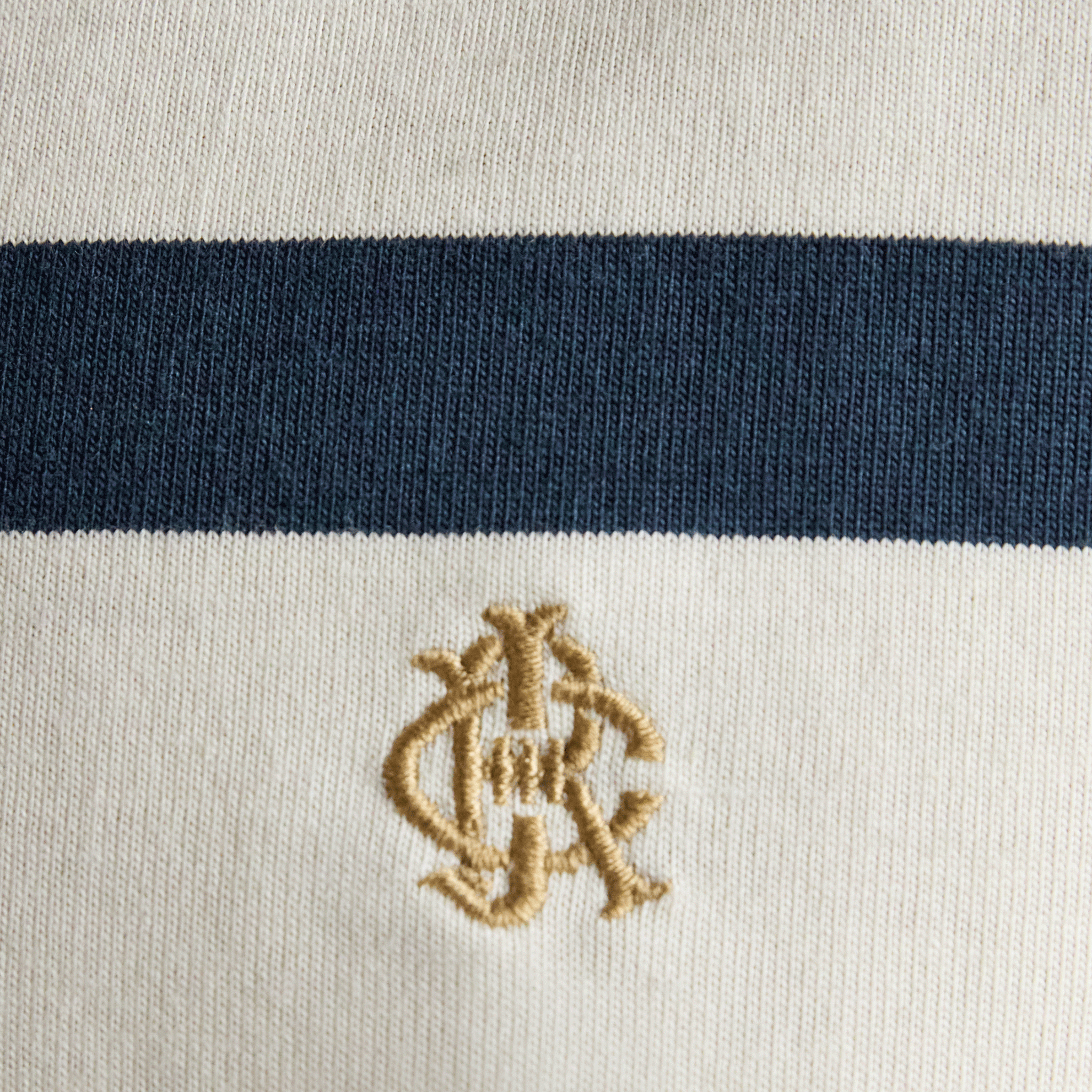 Joules Rugby Club Stripe Crew Neck T-Shirt in Navy & White