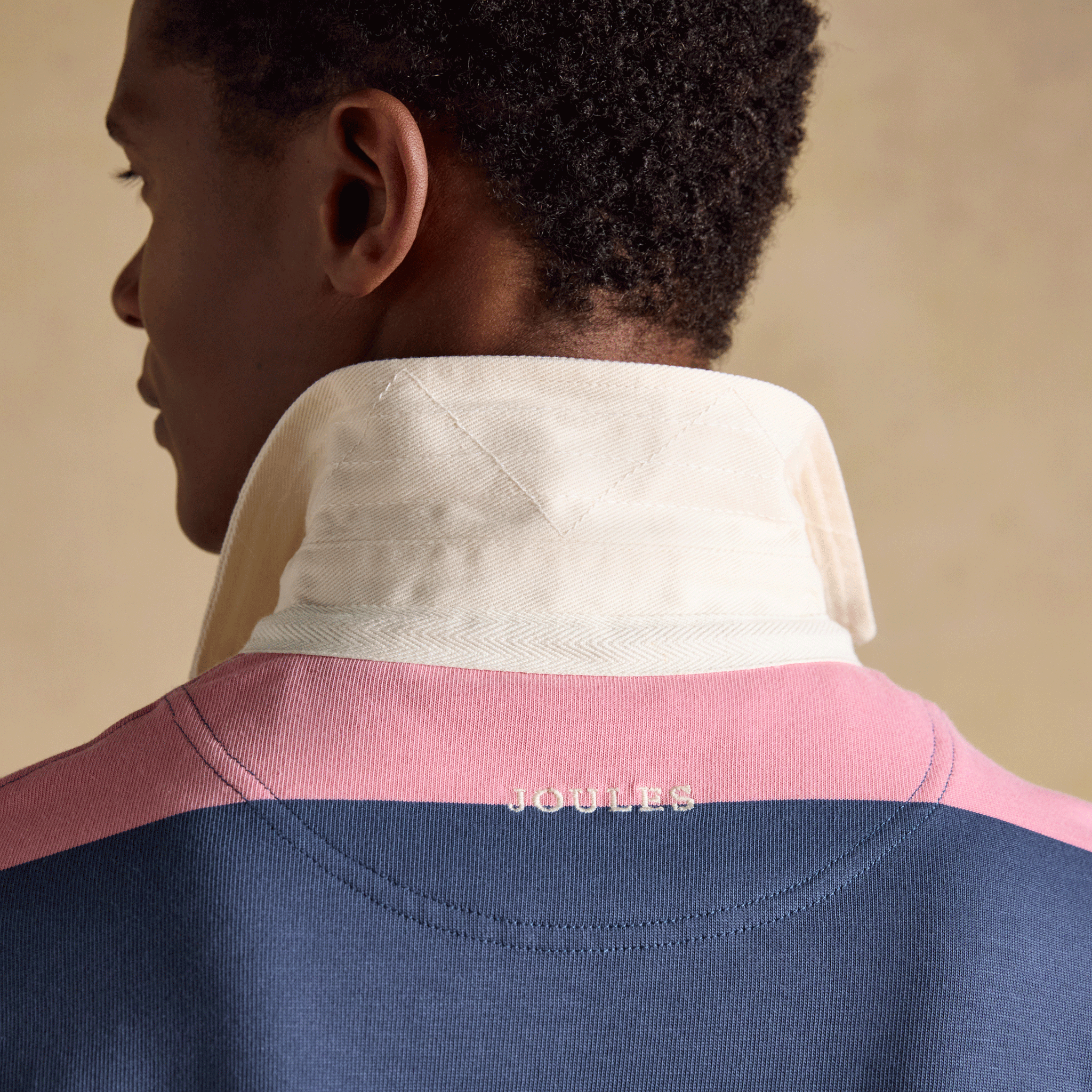 Joules Rugby Club Striped Long Sleeve Shirt in Pink & Blue