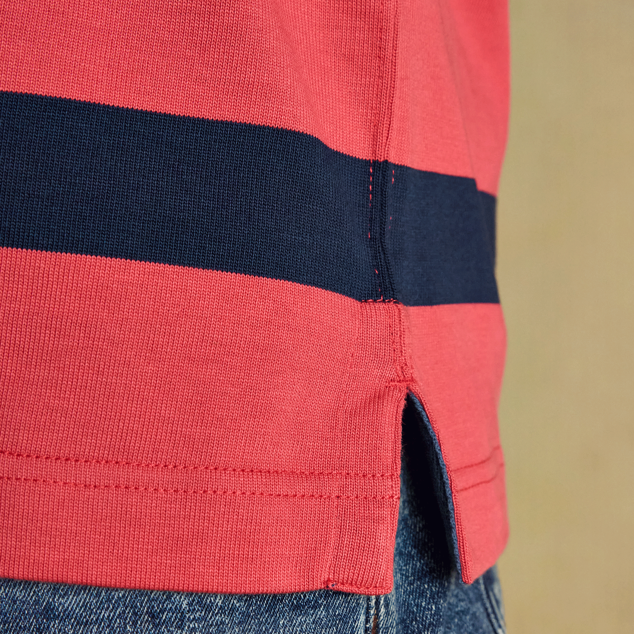 Joules Rugby Club Striped Long Sleeve Shirt in Red