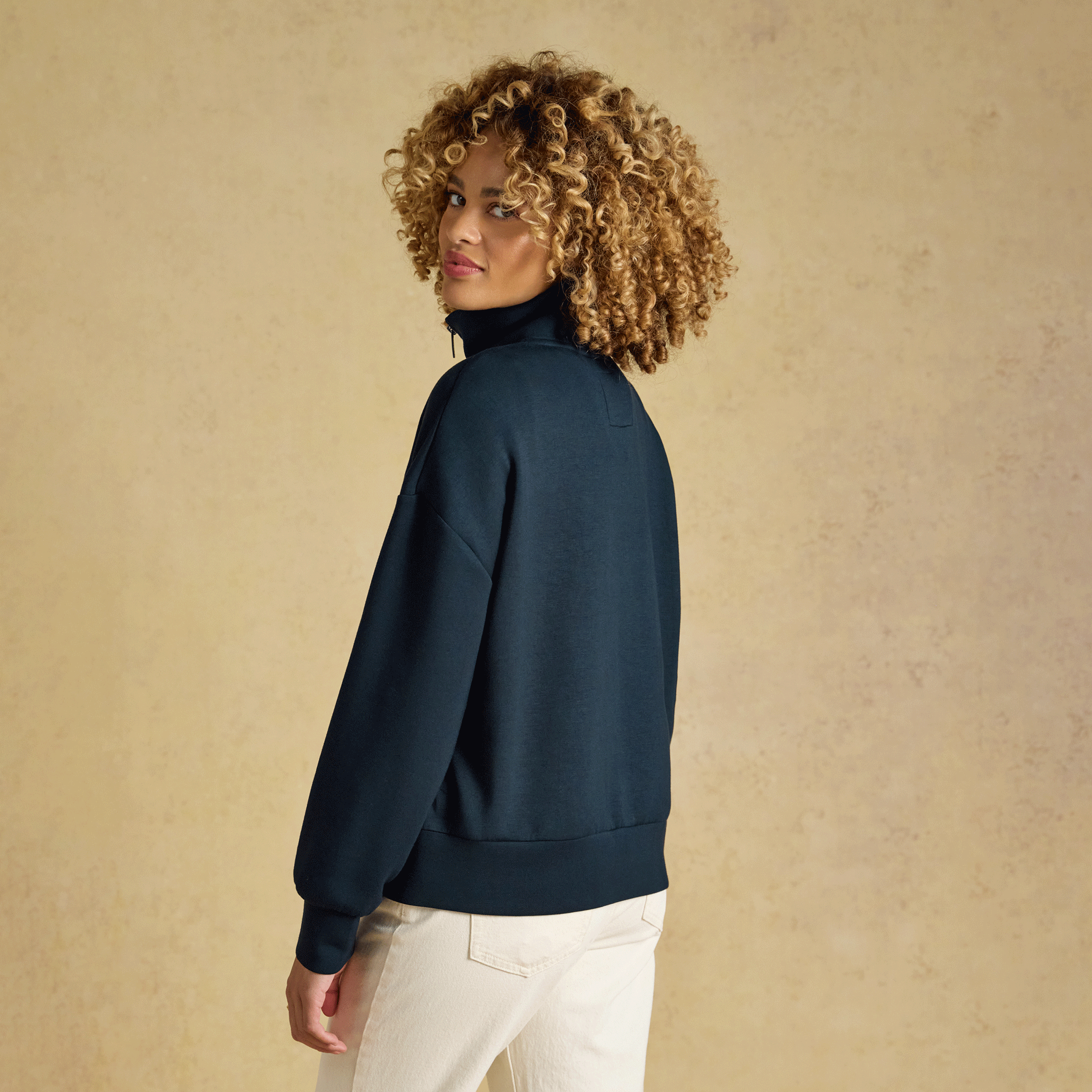 Joules Soft Quarter Zip Sweatshirt Navy