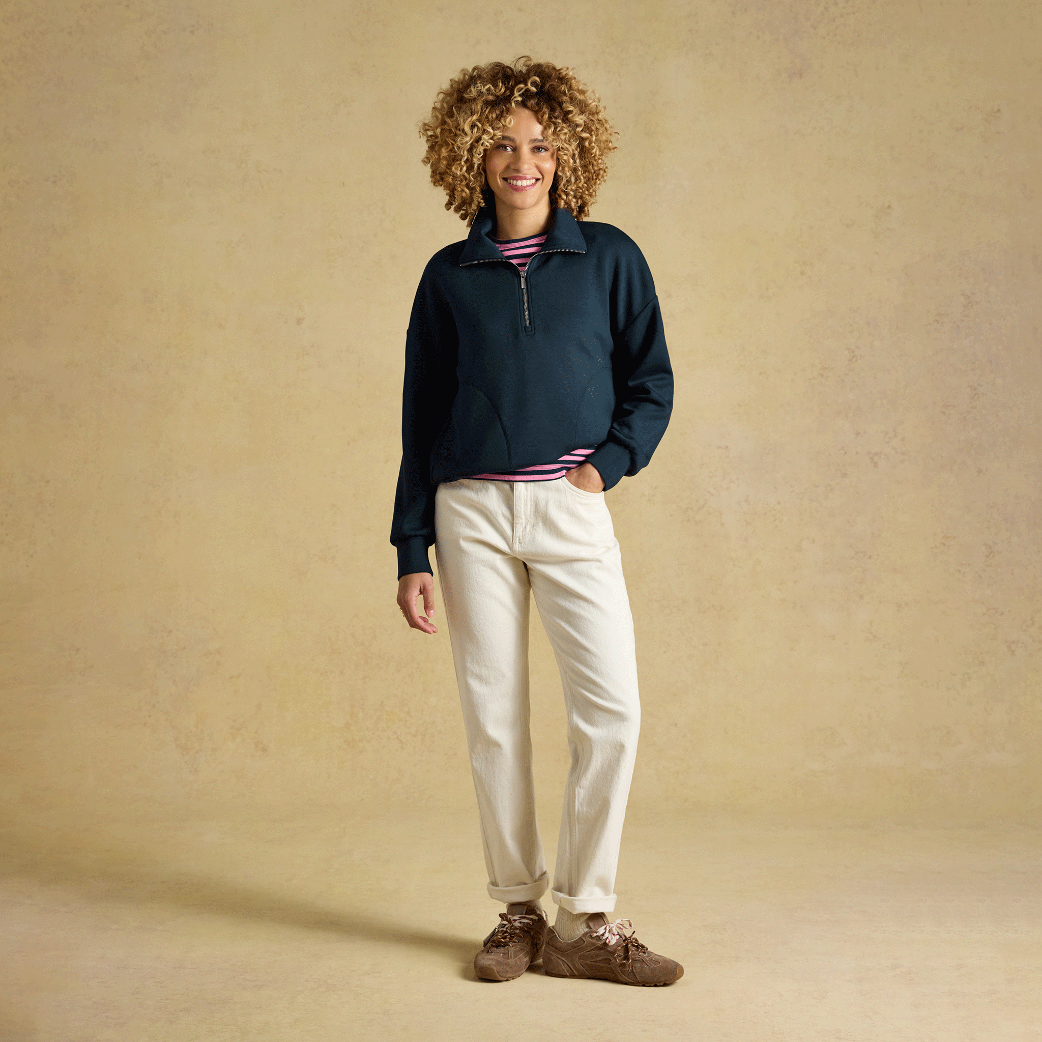 Joules Soft Quarter Zip Sweatshirt Navy