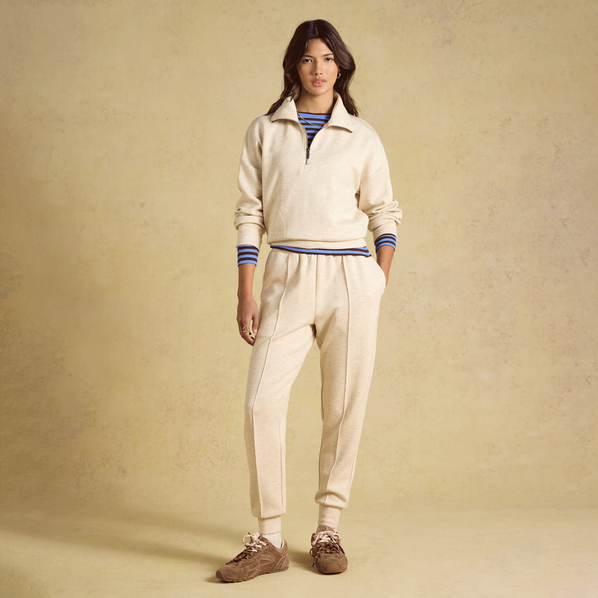 Joules Soft Quarter Zip Sweatshirt Oatmeal