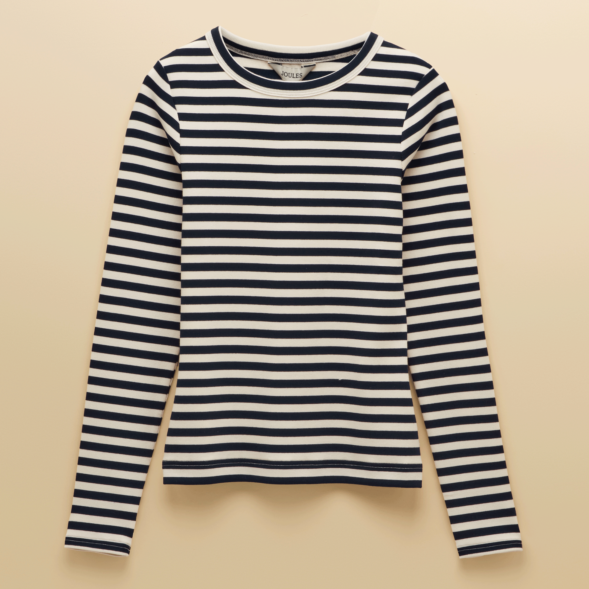 Joules Sophie Long Sleeved Fitted Top Navy Striped