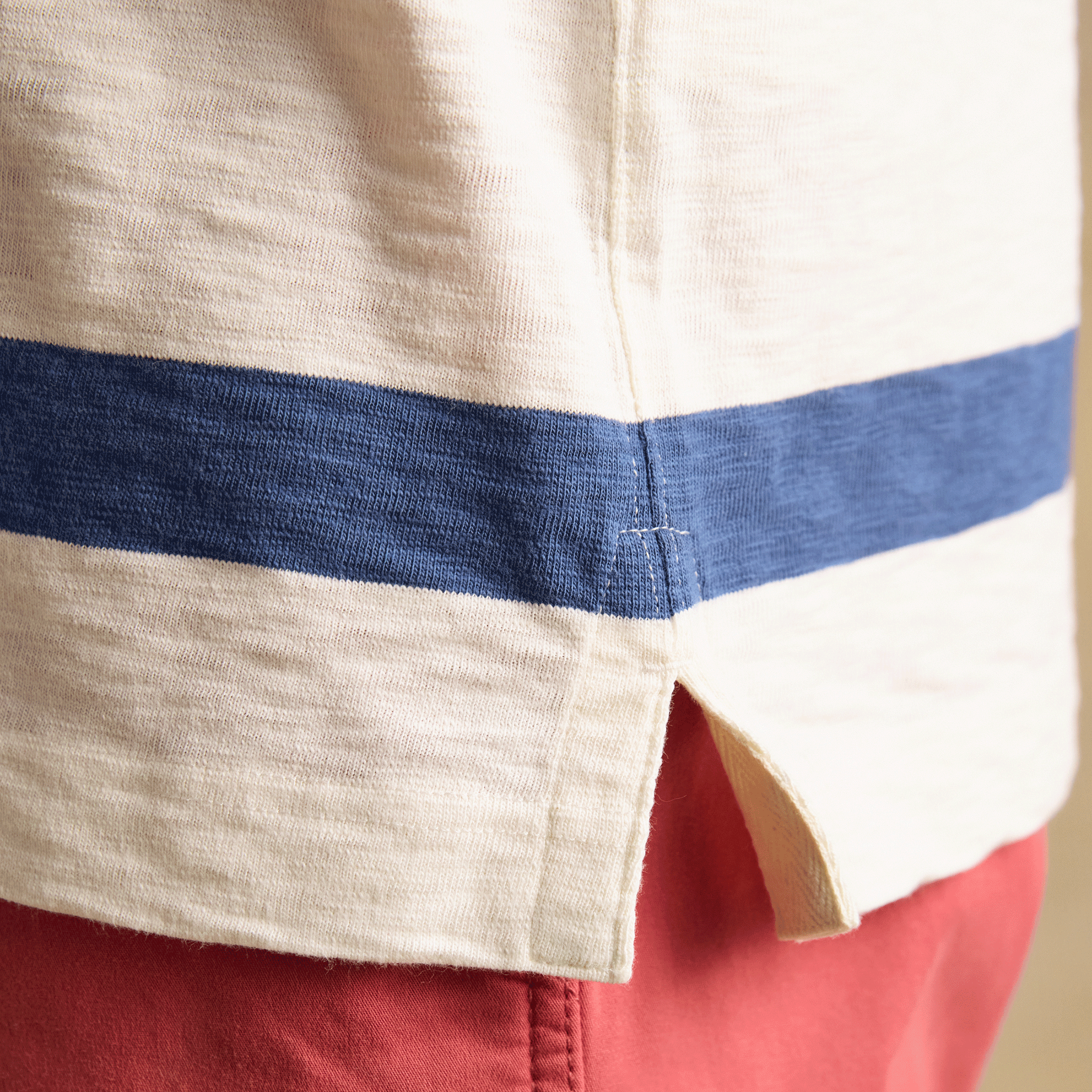 Joules Summer Rugby Shirt Cream-Navy Stripe