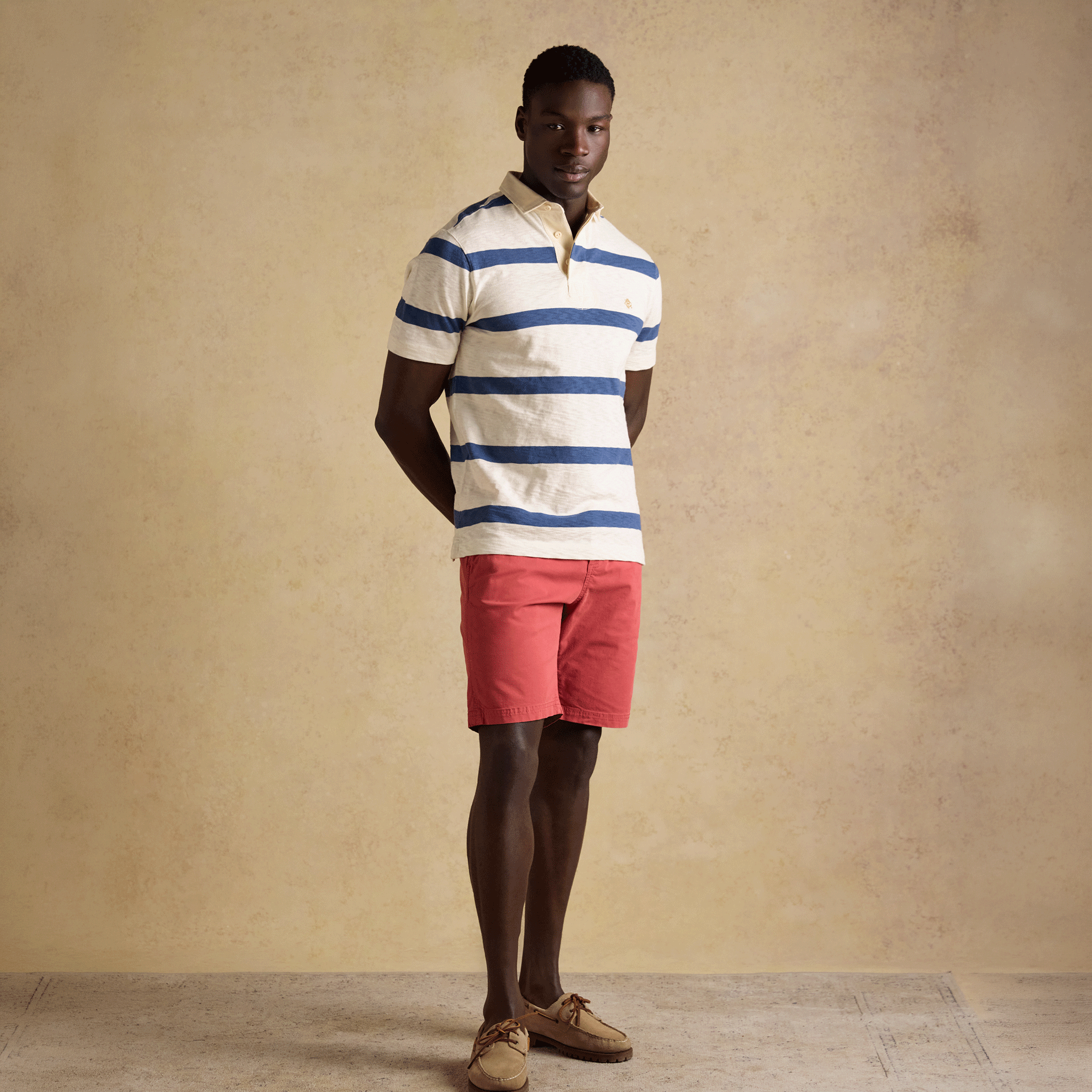 Joules Summer Rugby Shirt Cream-Navy Stripe