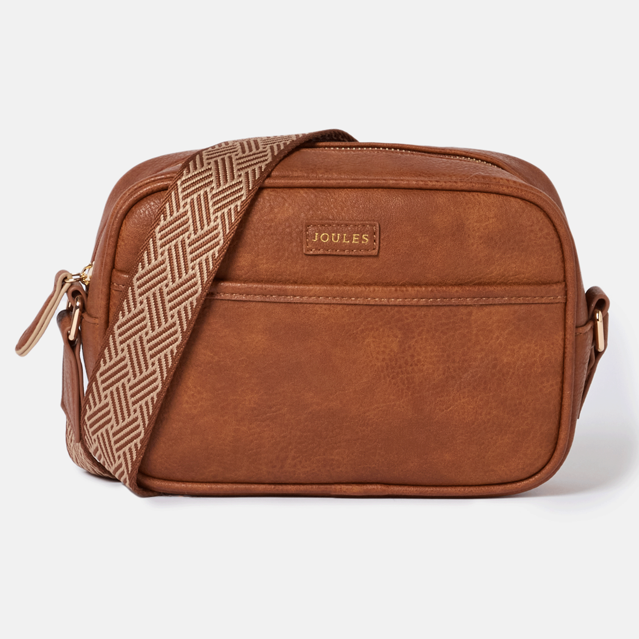 Joules Trent Women’s Faux Leather Cross-Body Bag Tan Brown