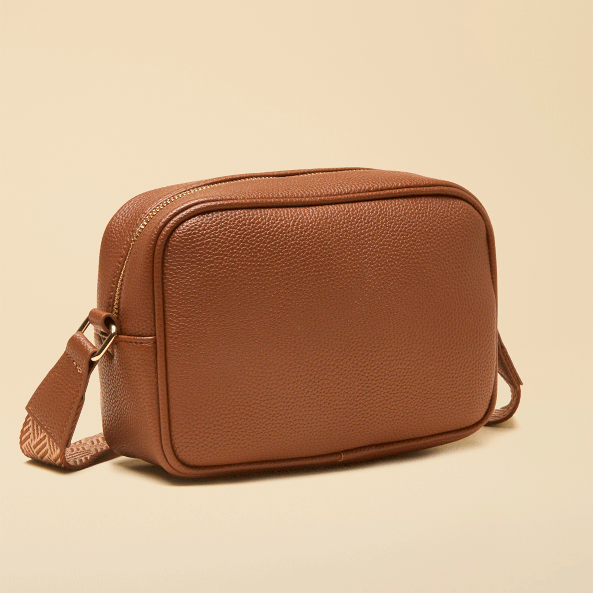 Joules Trent Women’s Faux Leather Cross-Body Bag Tan Brown