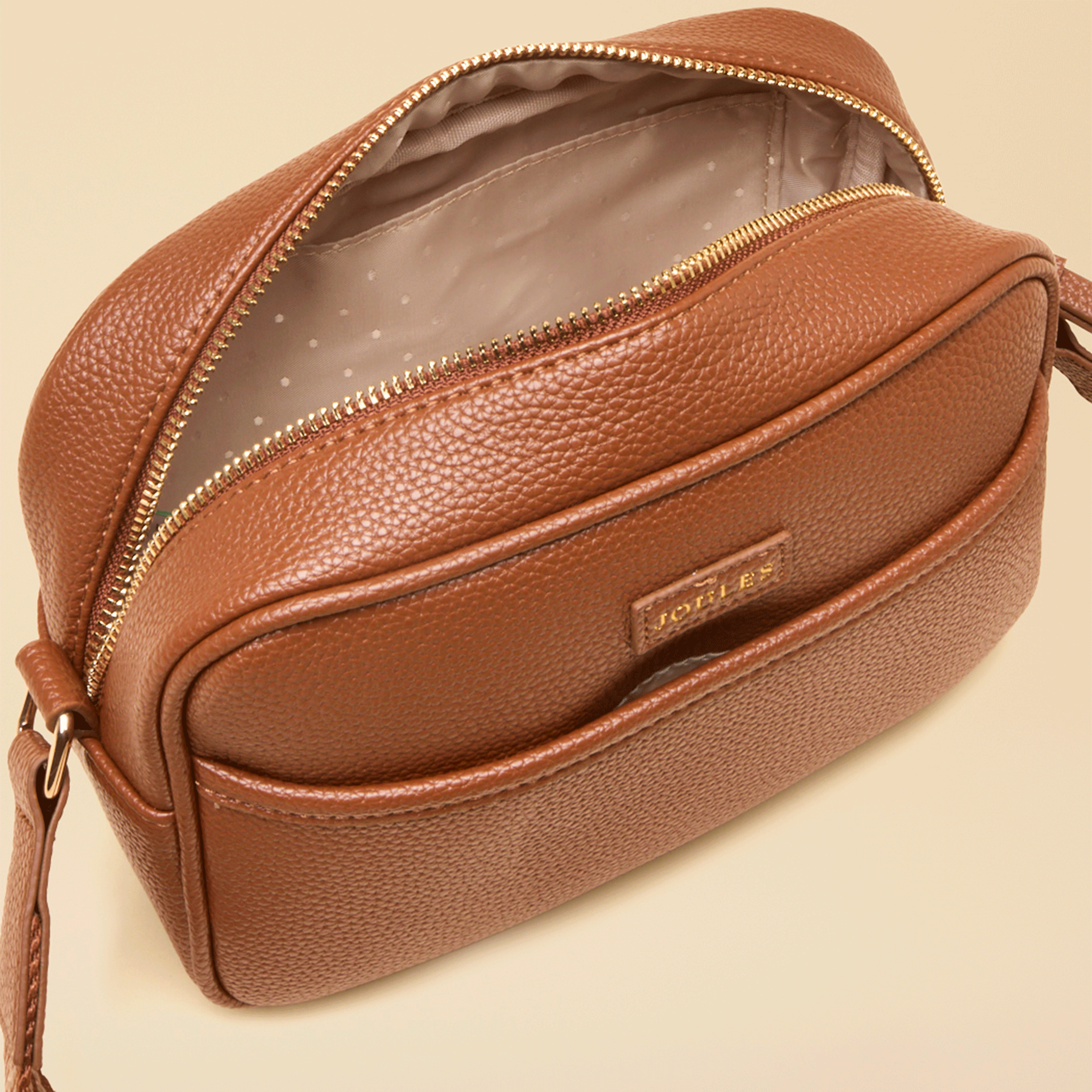 Joules Trent Women’s Faux Leather Cross-Body Bag Tan Brown