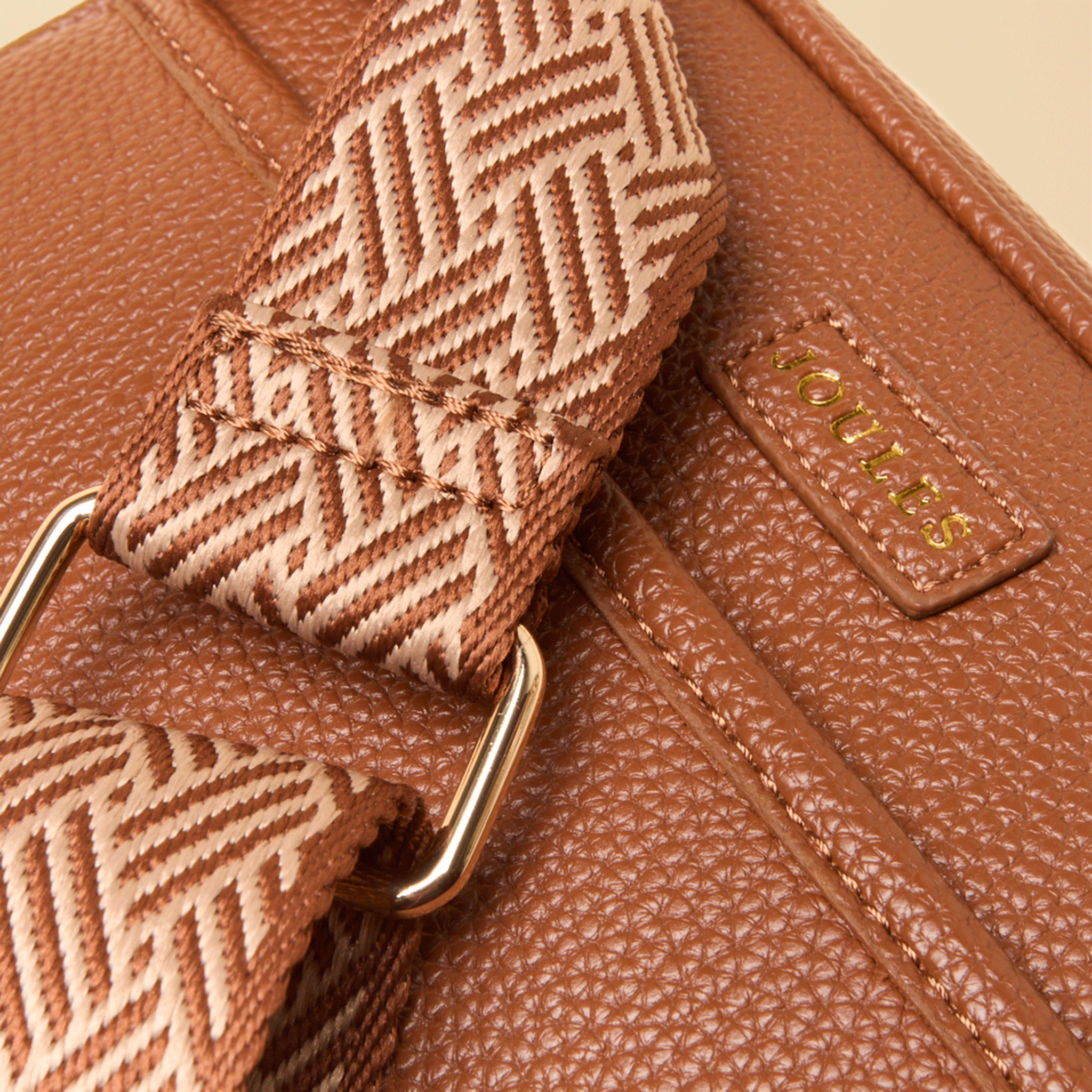 Joules Trent Women’s Faux Leather Cross-Body Bag Tan Brown