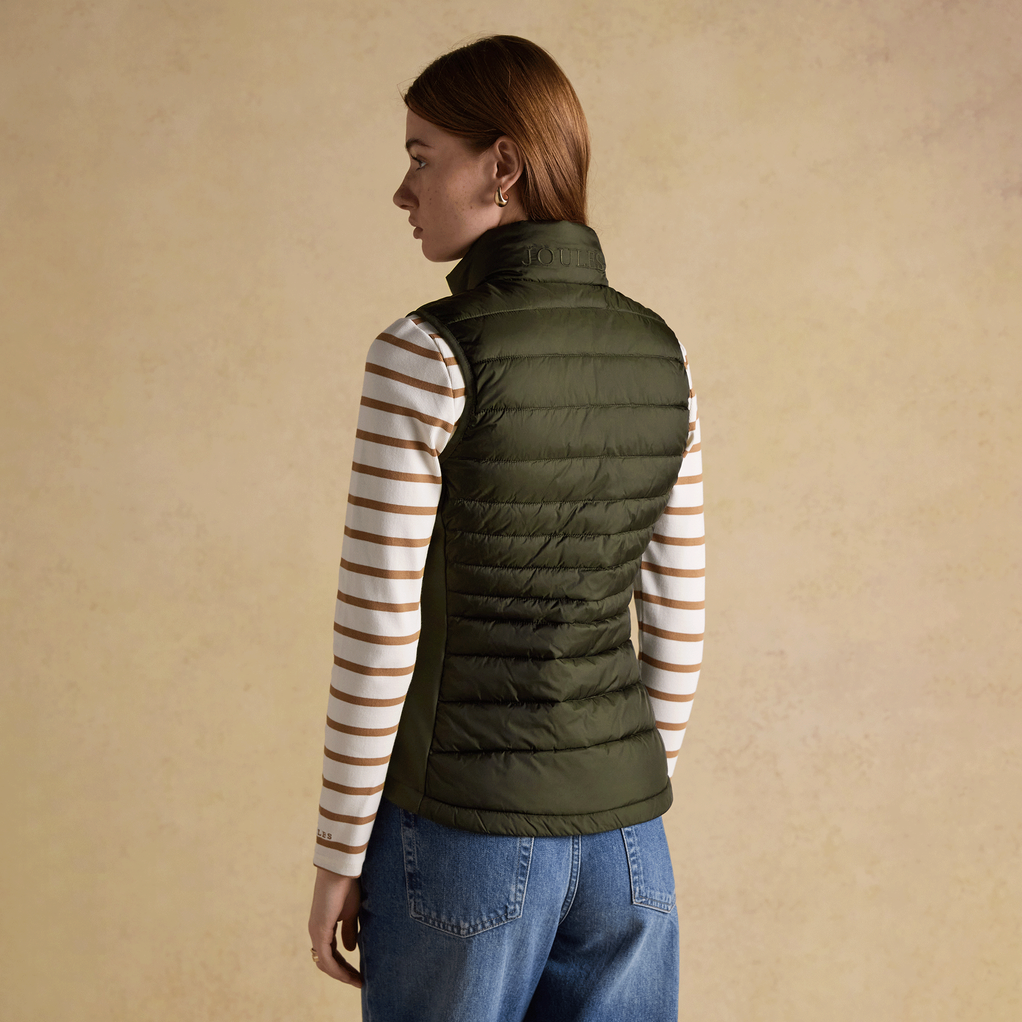 Joules Witley Showerproof Zip-through Gilet in Green