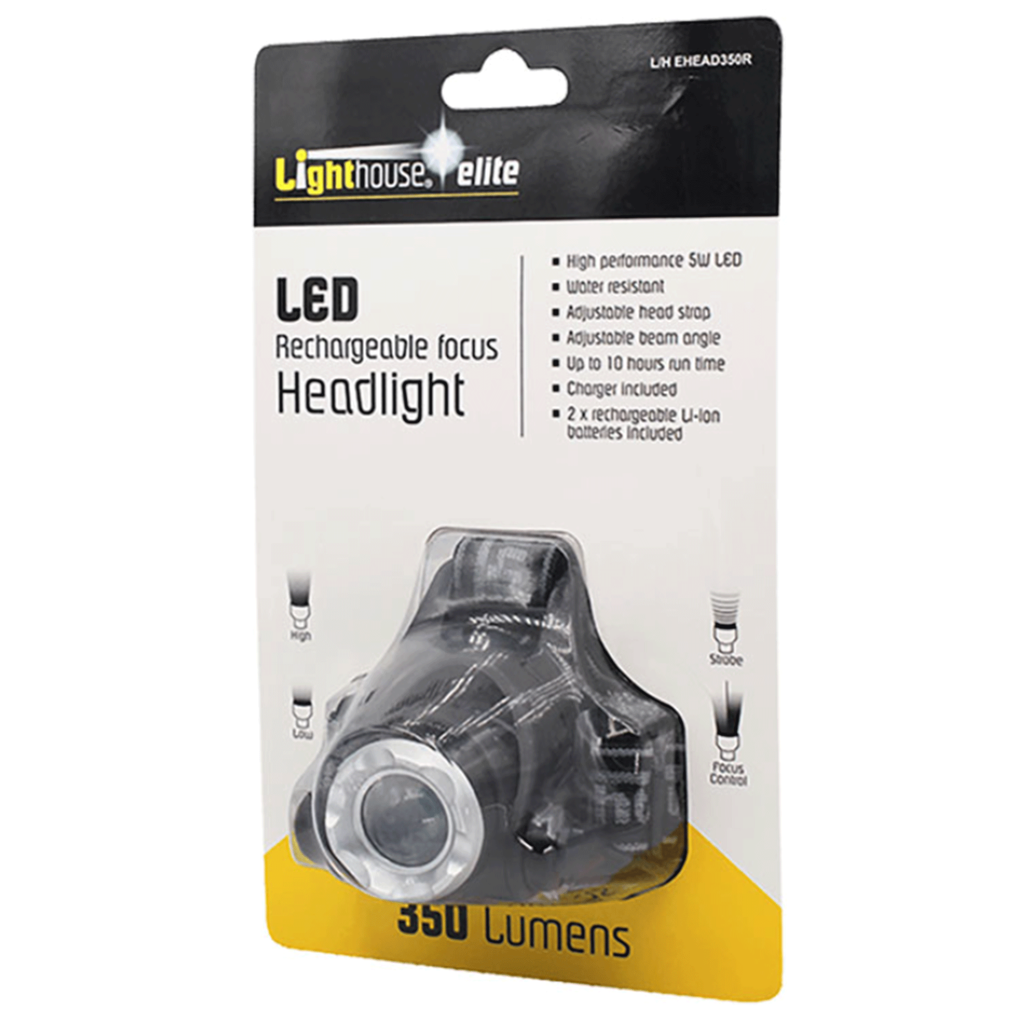 Lighthouse Rechargeable Focus LED Headlight - 350 Lumens