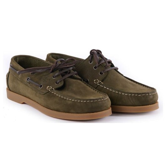 Le Chameau Galion Homme Nubuck Deck Shoe Vert Chameau 1