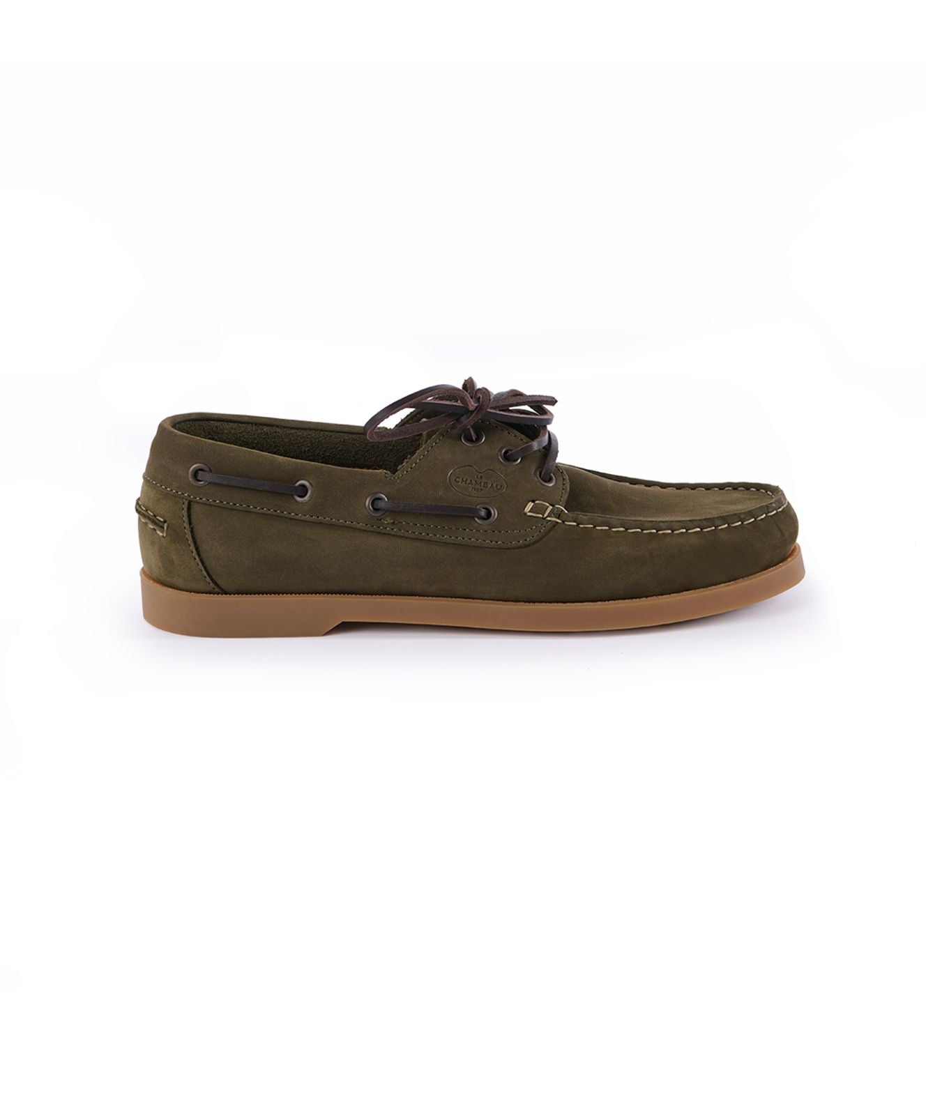 Le Chameau Galion Homme Nubuck Deck Shoe Vert Chameau 2