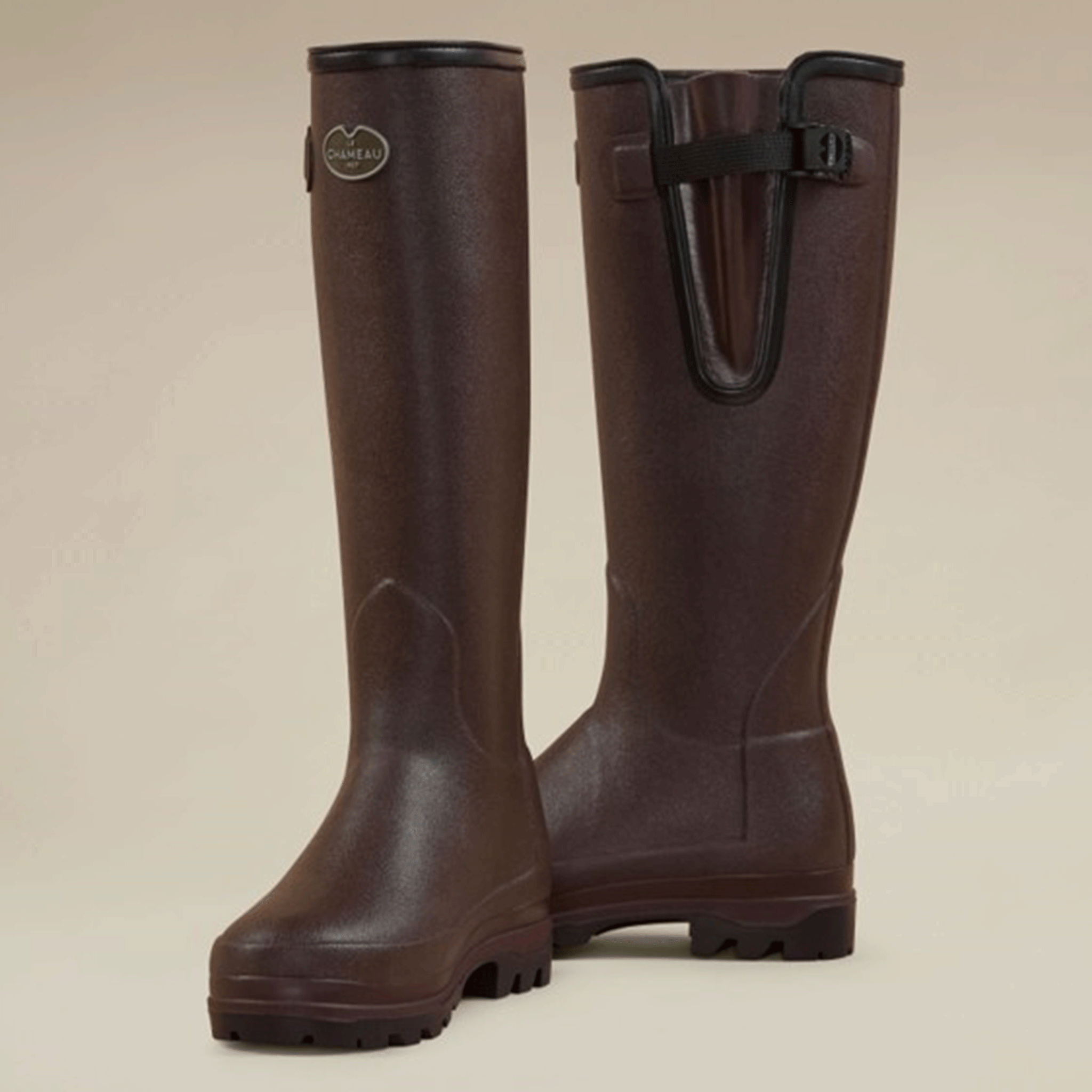 Le Chameau Women's Vierzonord Neoprene Lined Boots Marron Foncé-Black