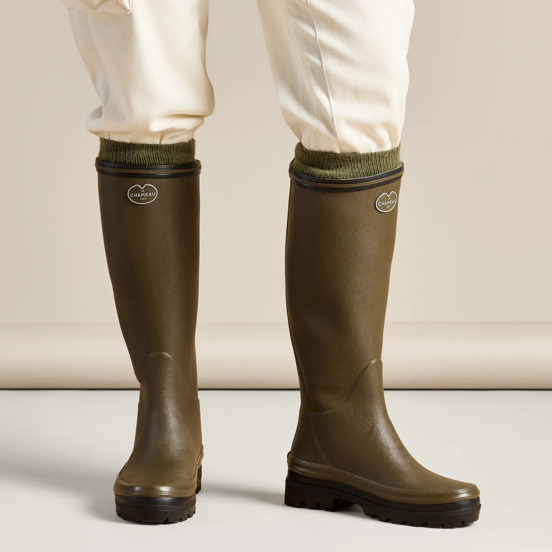 Le Chameau Women's Giverny Jersey Lined Boots Vert Chameau